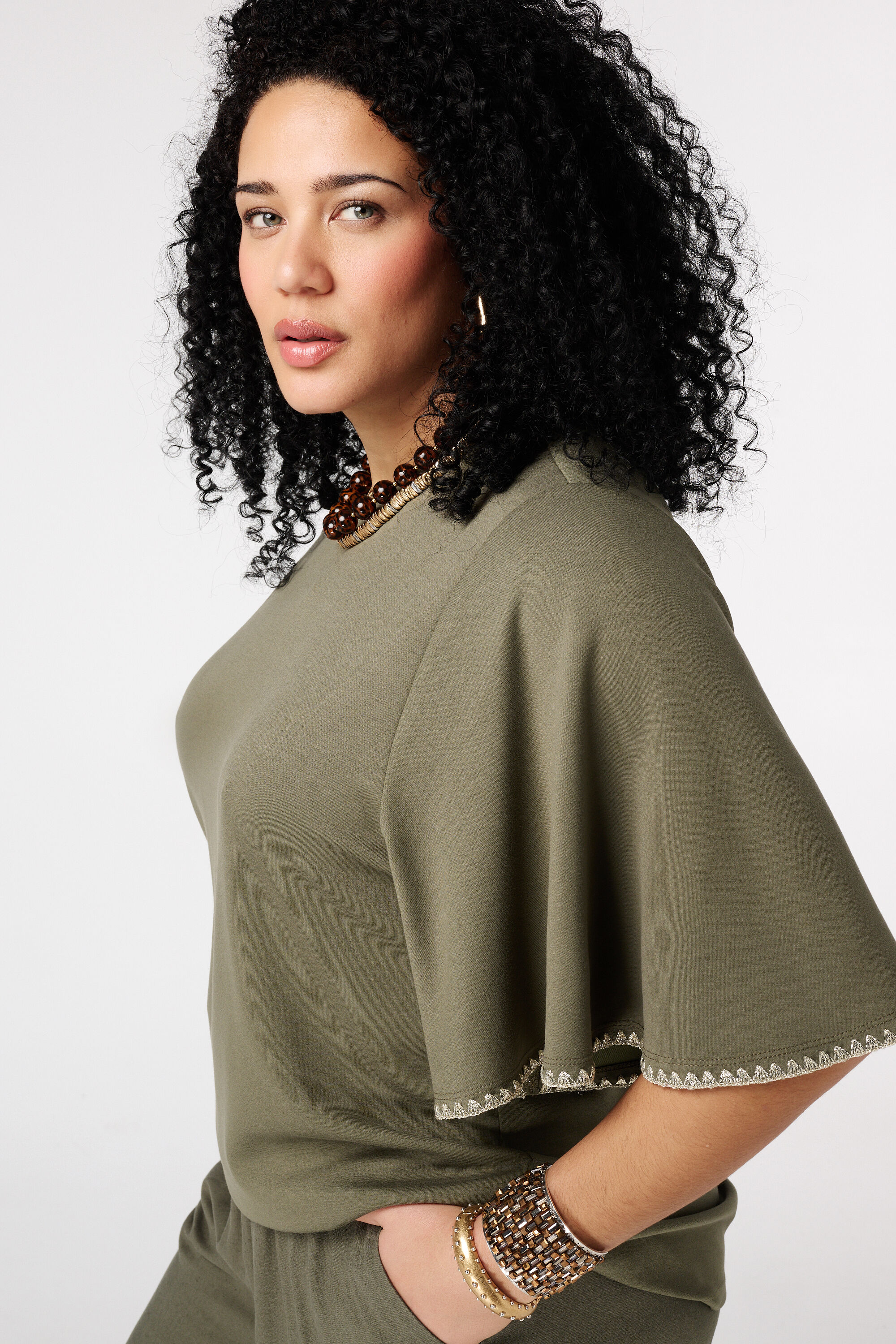 T-shirt met vlindermouwen image number 4