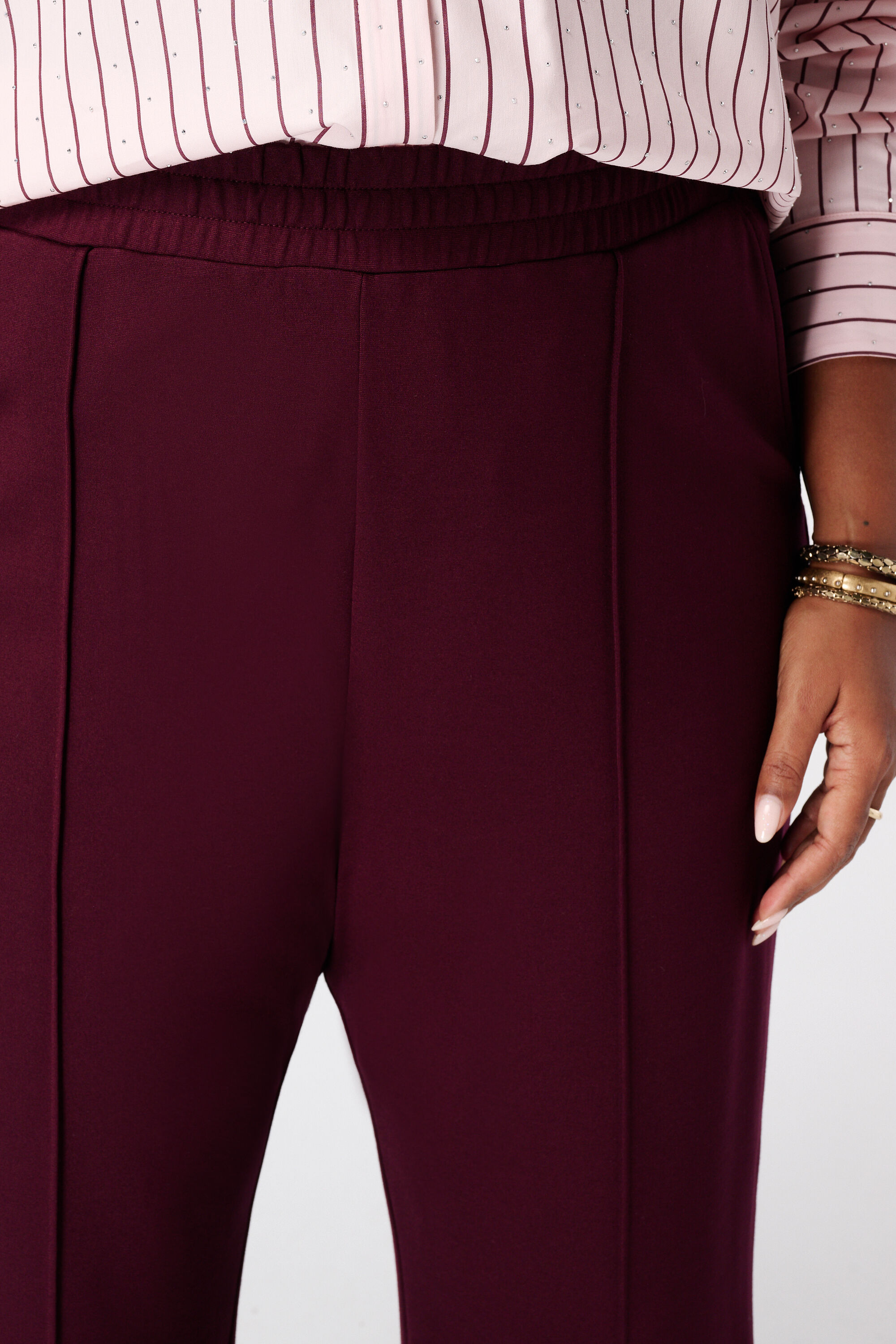 Pantalon wide leg avec taille &eacute;lastique image number 4