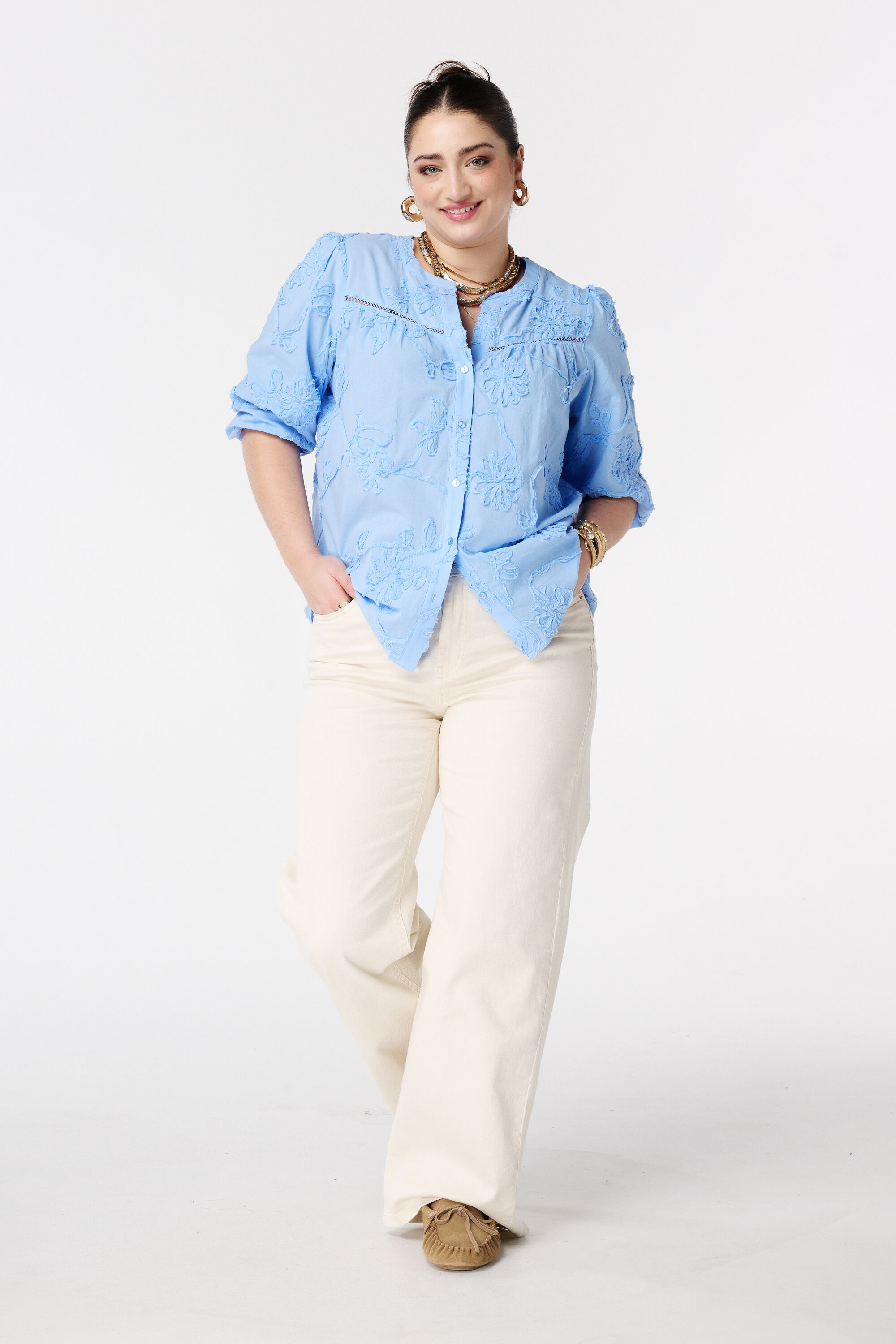 Blouse met geborduurde bloemen image number 5