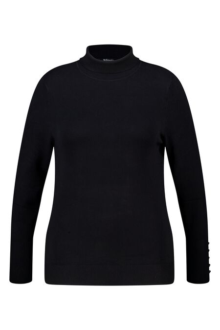 Pull à col roulé et boutons décoratifs