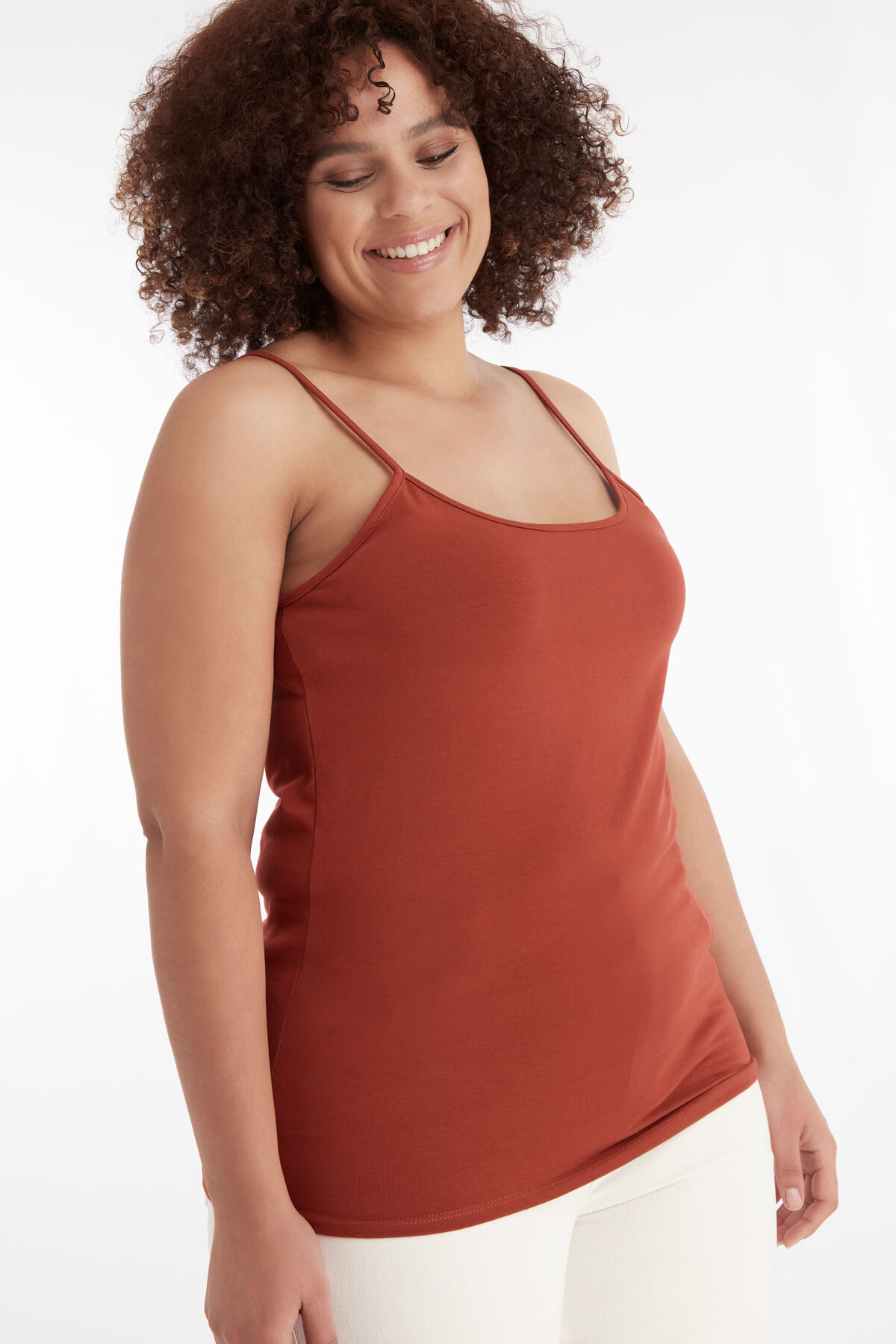 D&eacute;bardeur en coton avec bretelles spaghetti image number 0