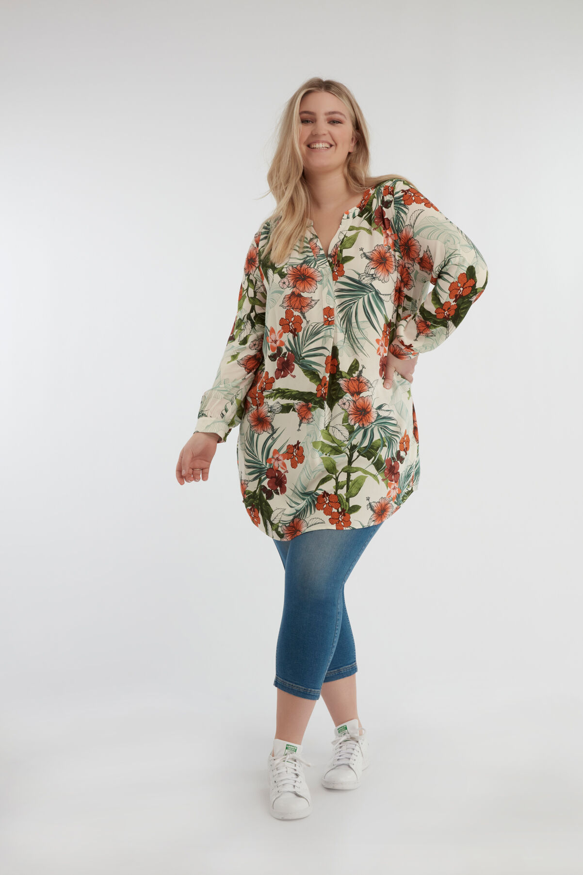 Chemisier &agrave; imprim&eacute; tropical image number 5