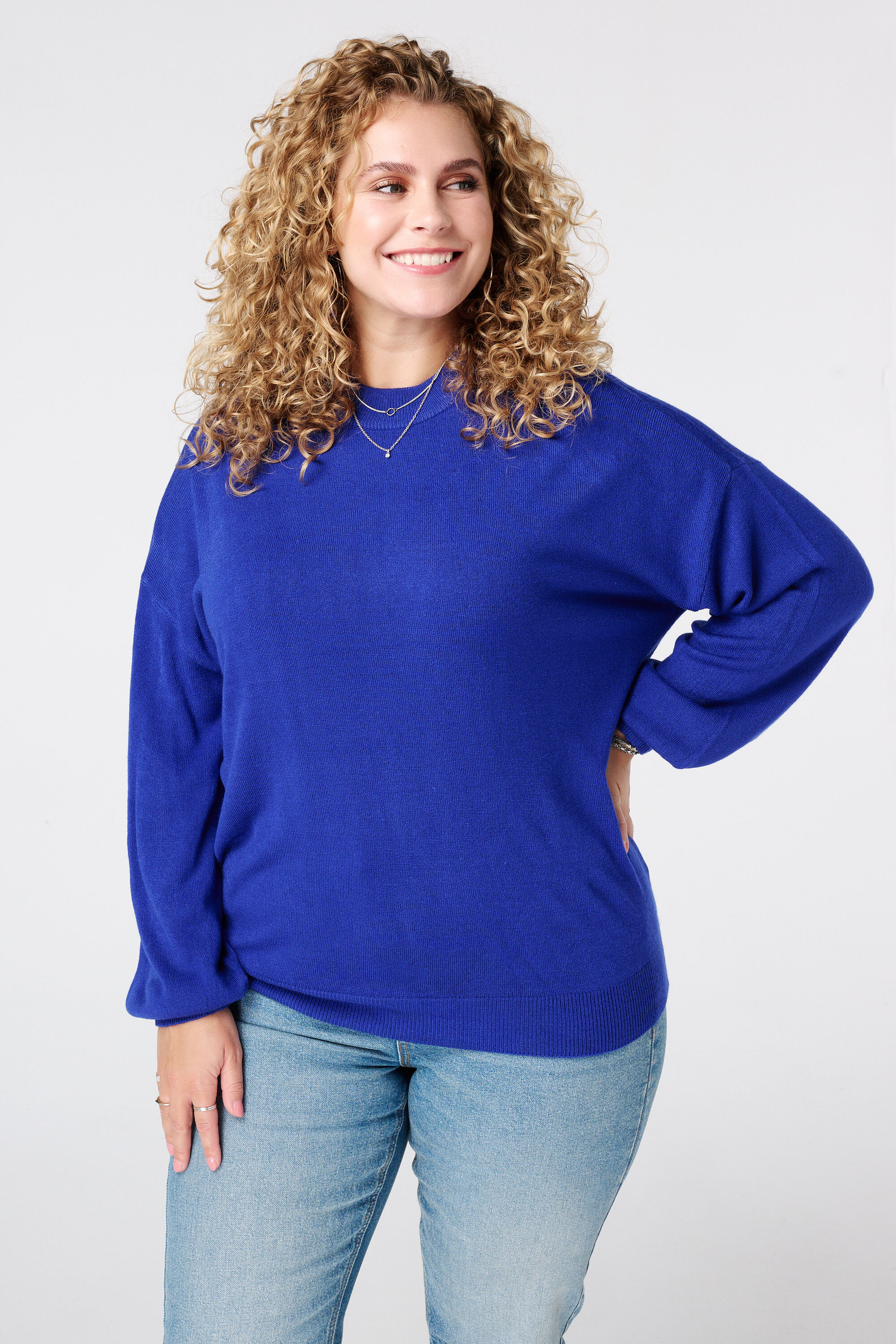 Pull en maille fine &agrave; manches ballon