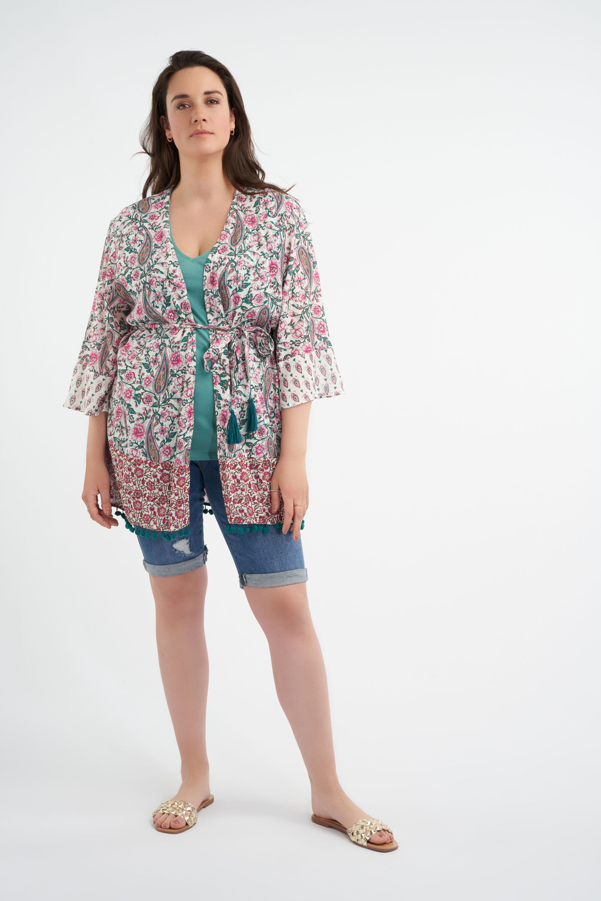 Kimono met kleurrijke print image number 5