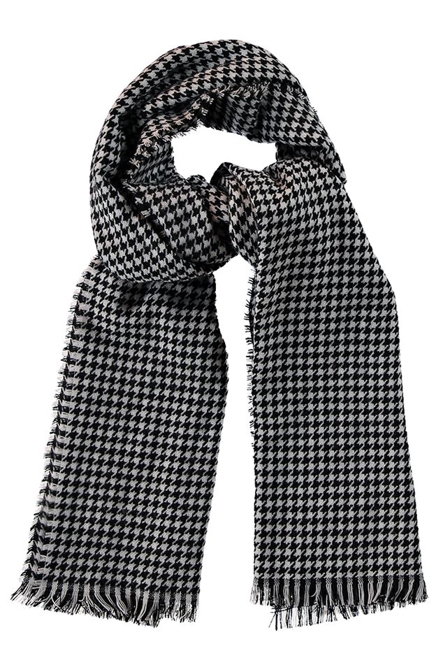 Sjaal met pied de poule print image number 1