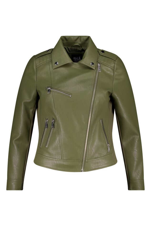 Leerlook jacket met zilveren details image number 1