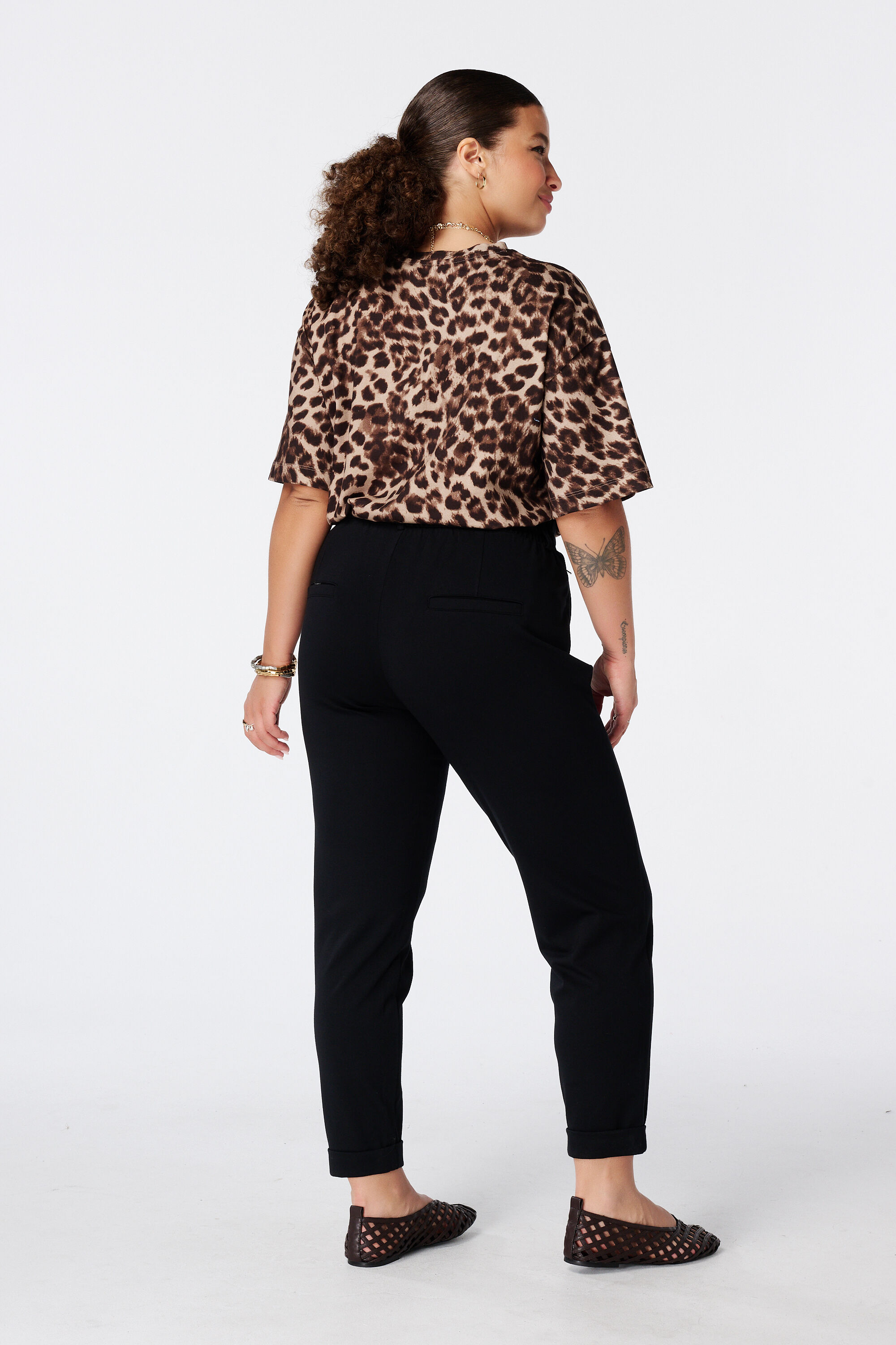 Tapered broek met elastische taille image number 3