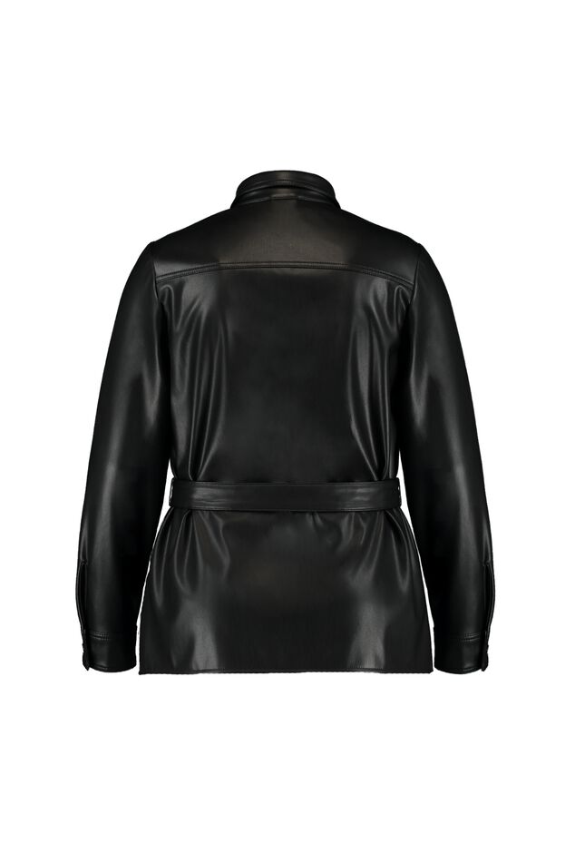 Veste en similicuir avec ceinture à nouer image number 2