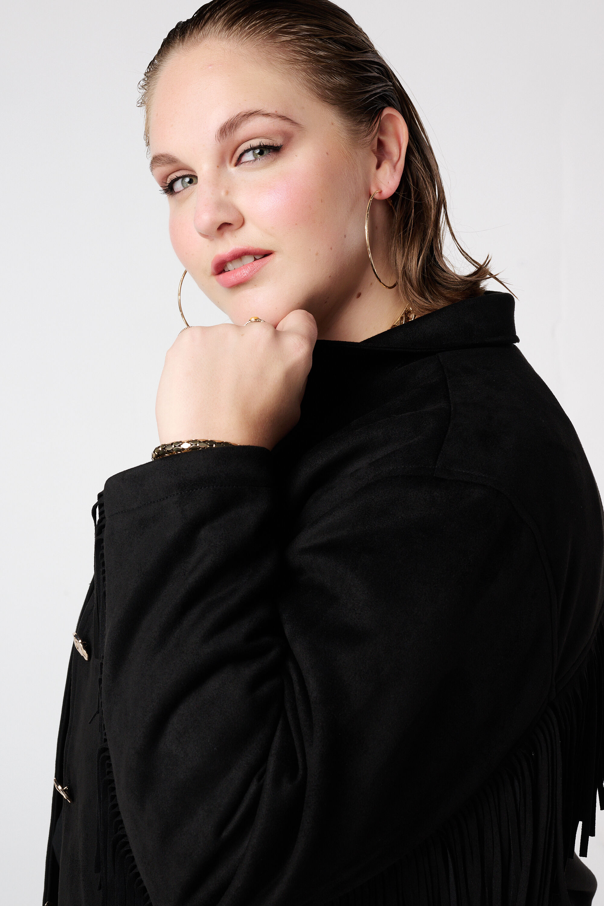 Su&egrave;dine jacket met franjes image number 4