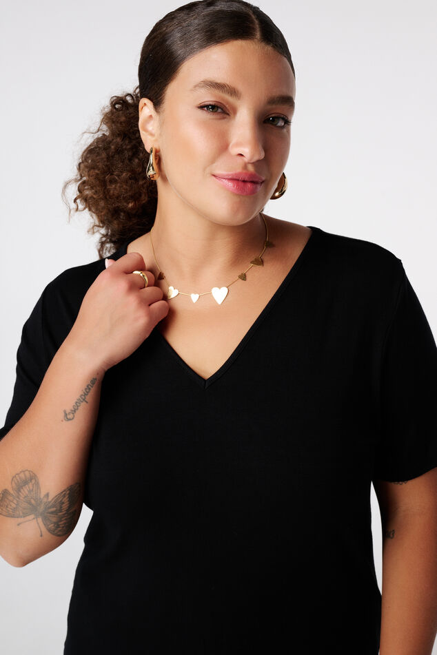 T-shirt à col en V image number 4