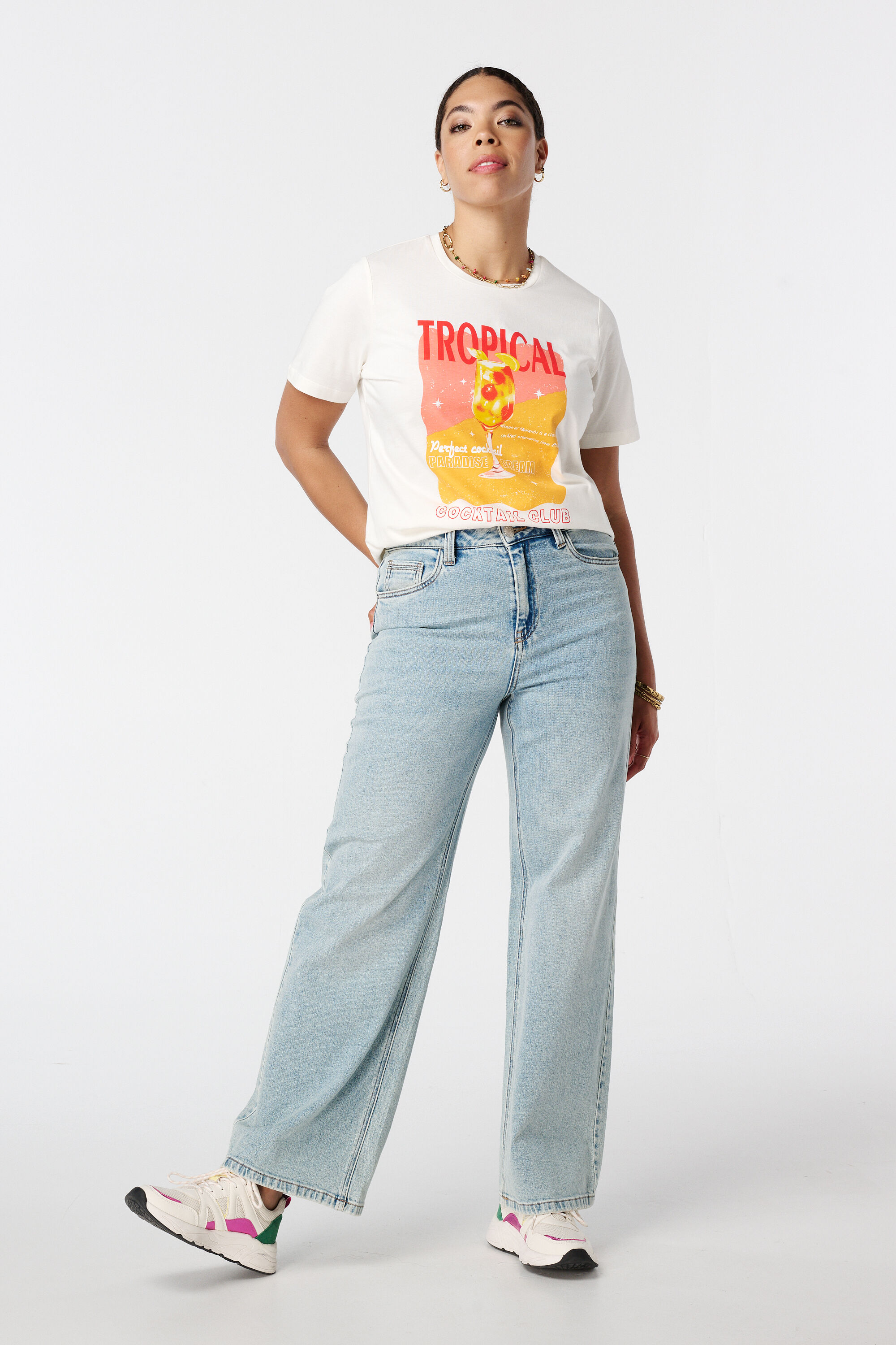 T-shirt met tropische print image number 5