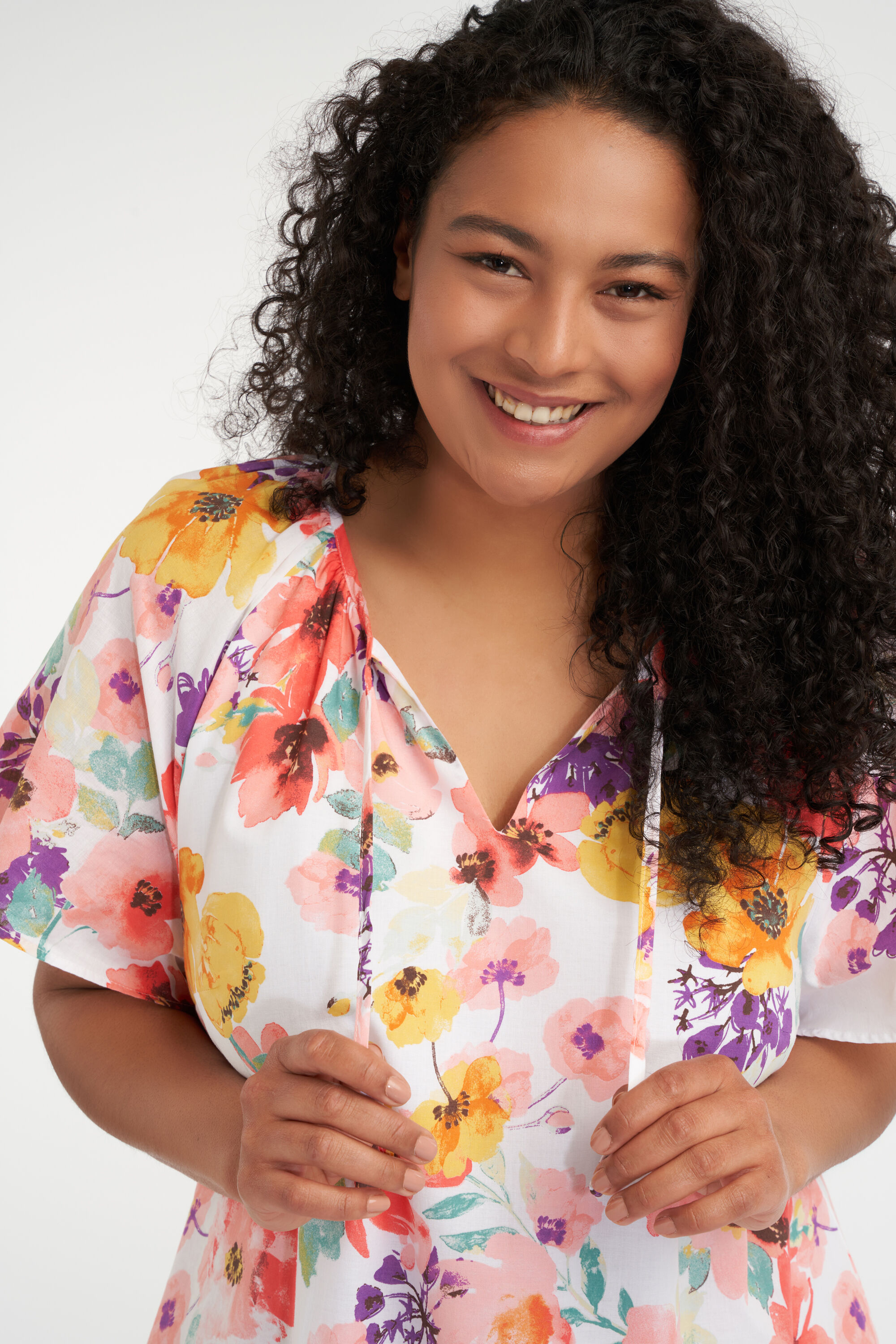 Korte A-lijn jurk met print image number 4