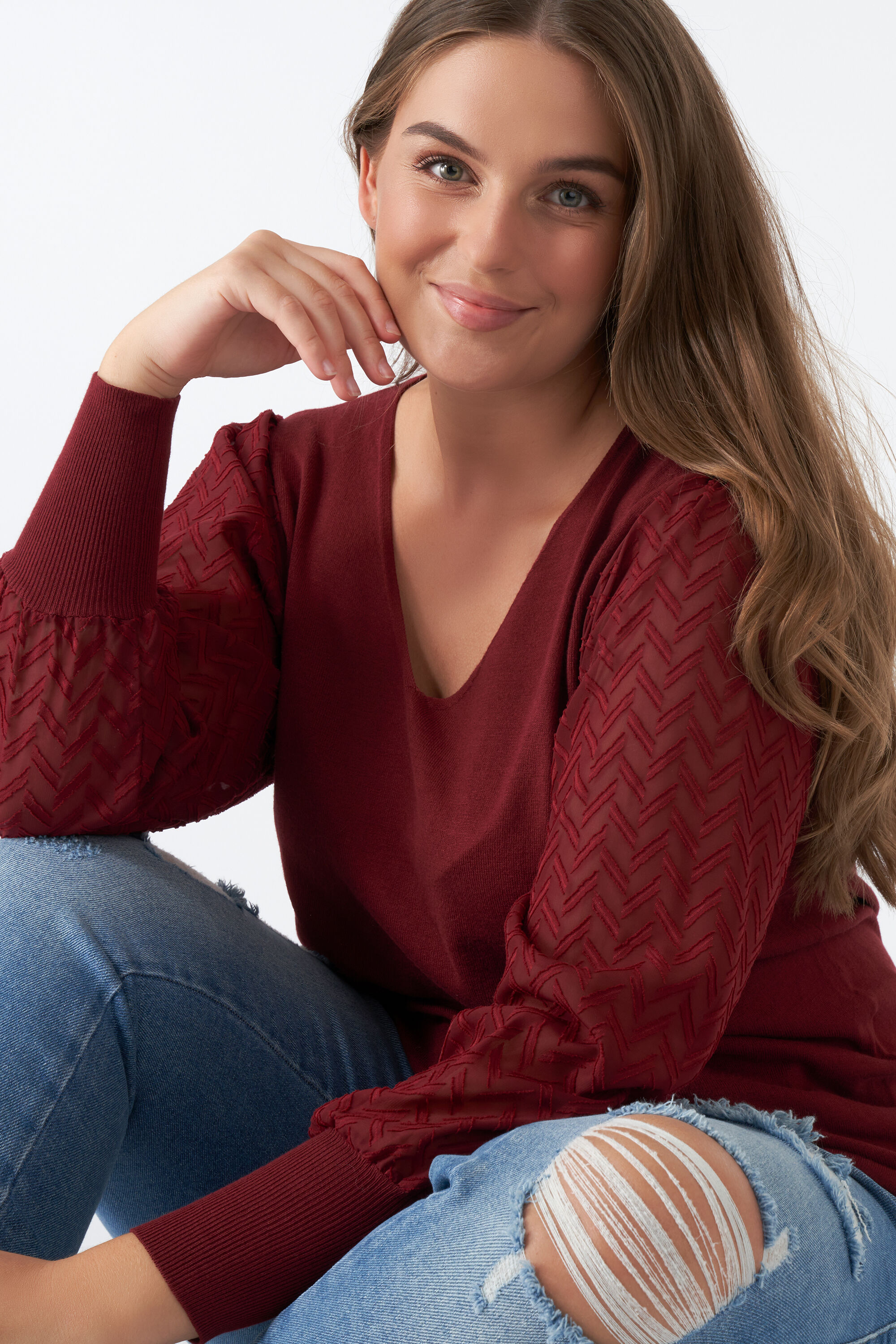 Sweater &agrave; manches bouffantes  image number 0