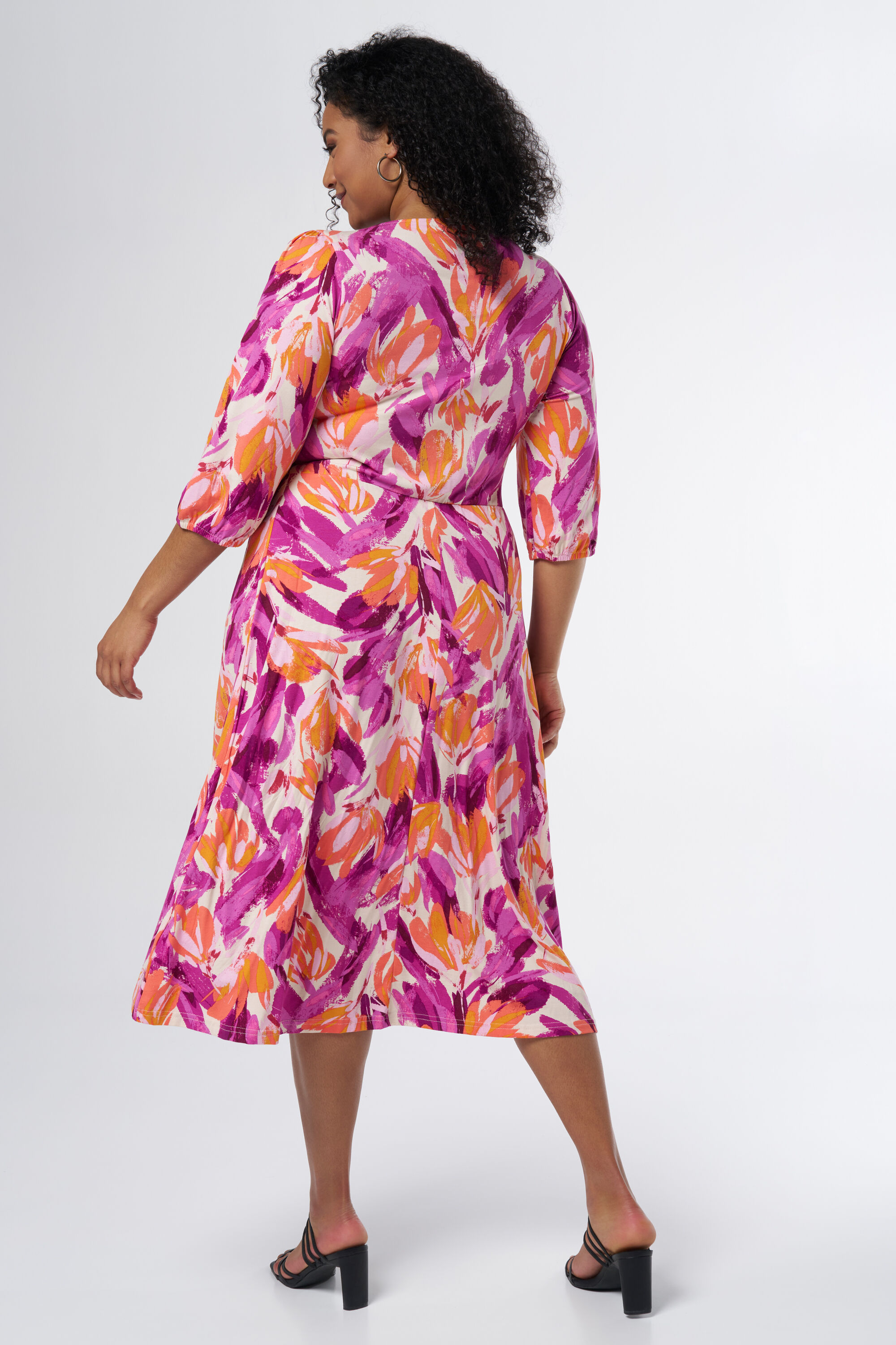 Midi jurk met opvallende print image number 3