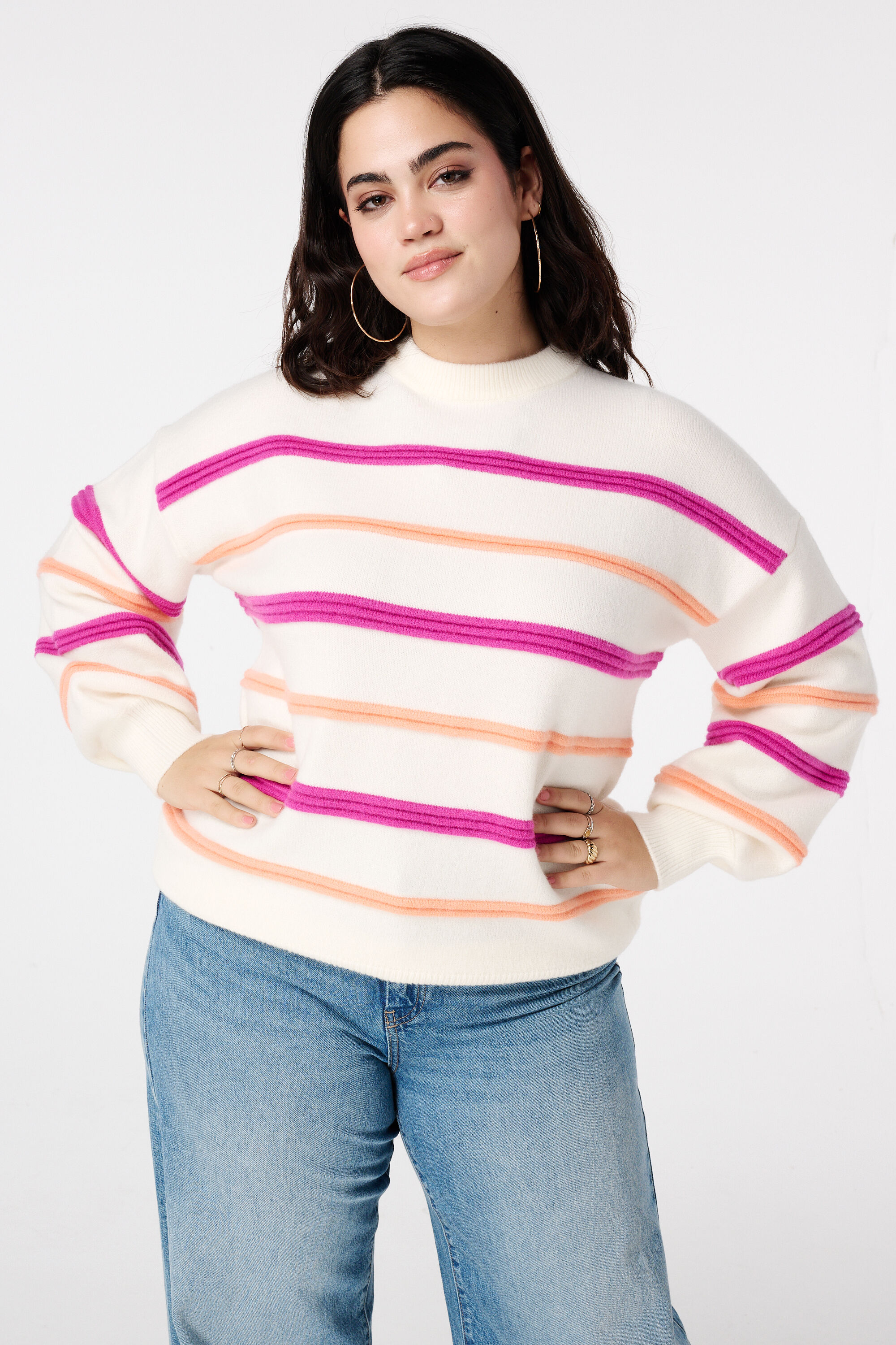 Trui met kleurrijke strepen