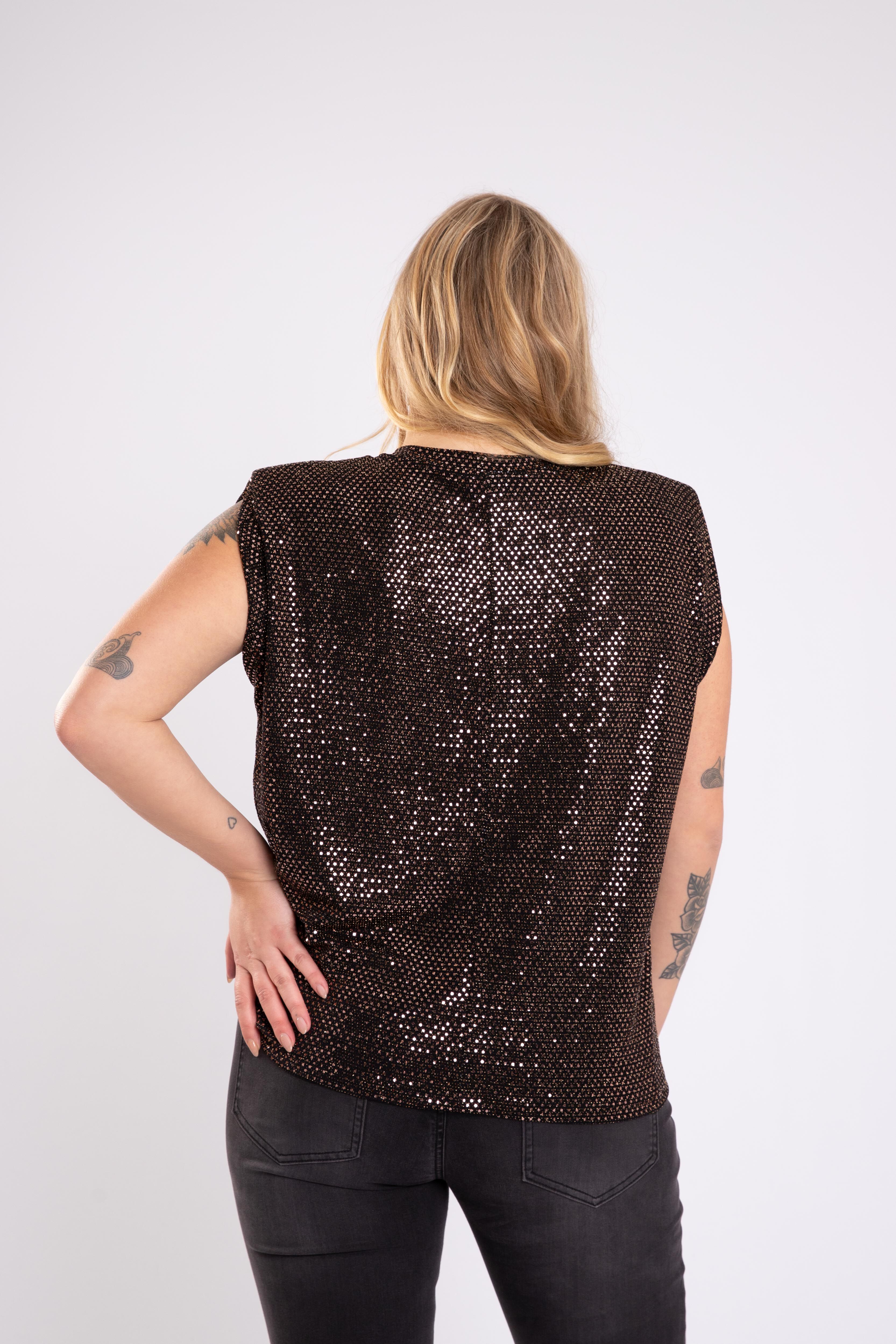 Mouwloze top met schoudervulling image number 4