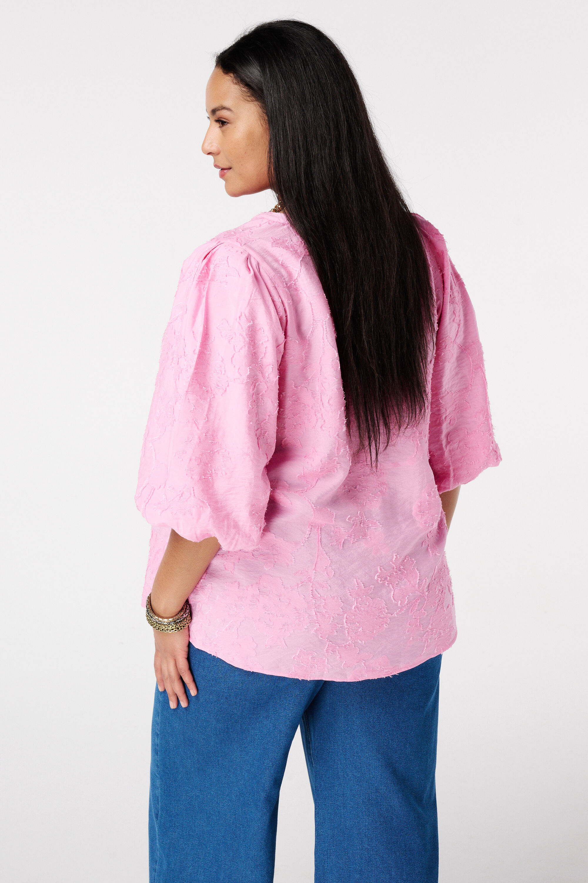 Broderie blouse met pofmouw image number 3