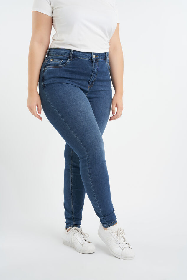 Skinny leg high waist jeans CHERRY image number 4
