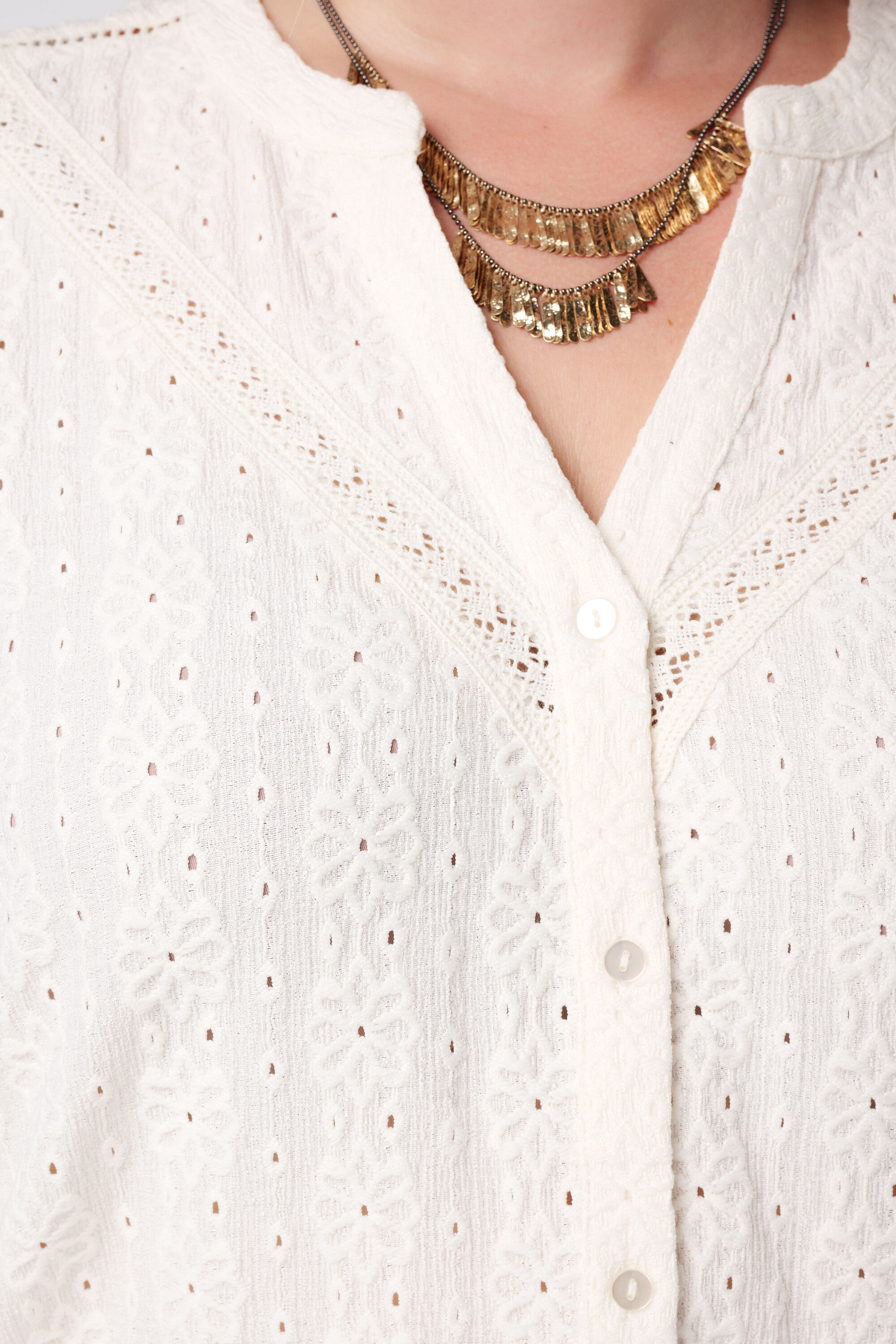 Jersey top met stretch met pofmouw image number 6