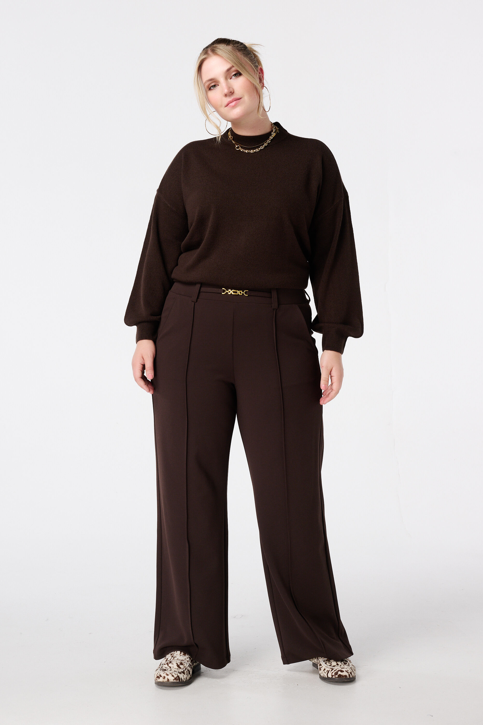 Pull en maille fine &agrave; manches ballon image number 5