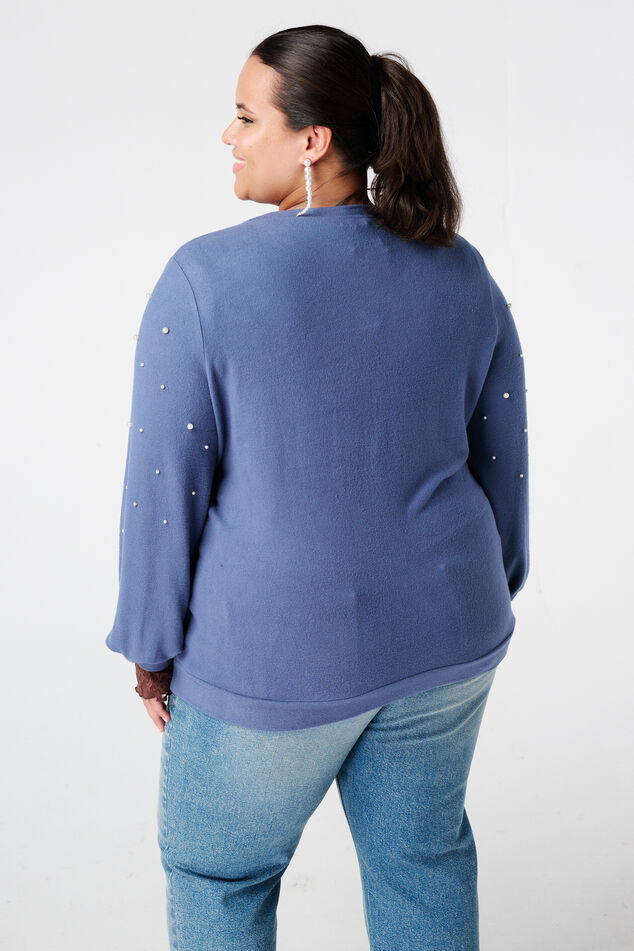 Pull brossé avec imprimé perle image number 3