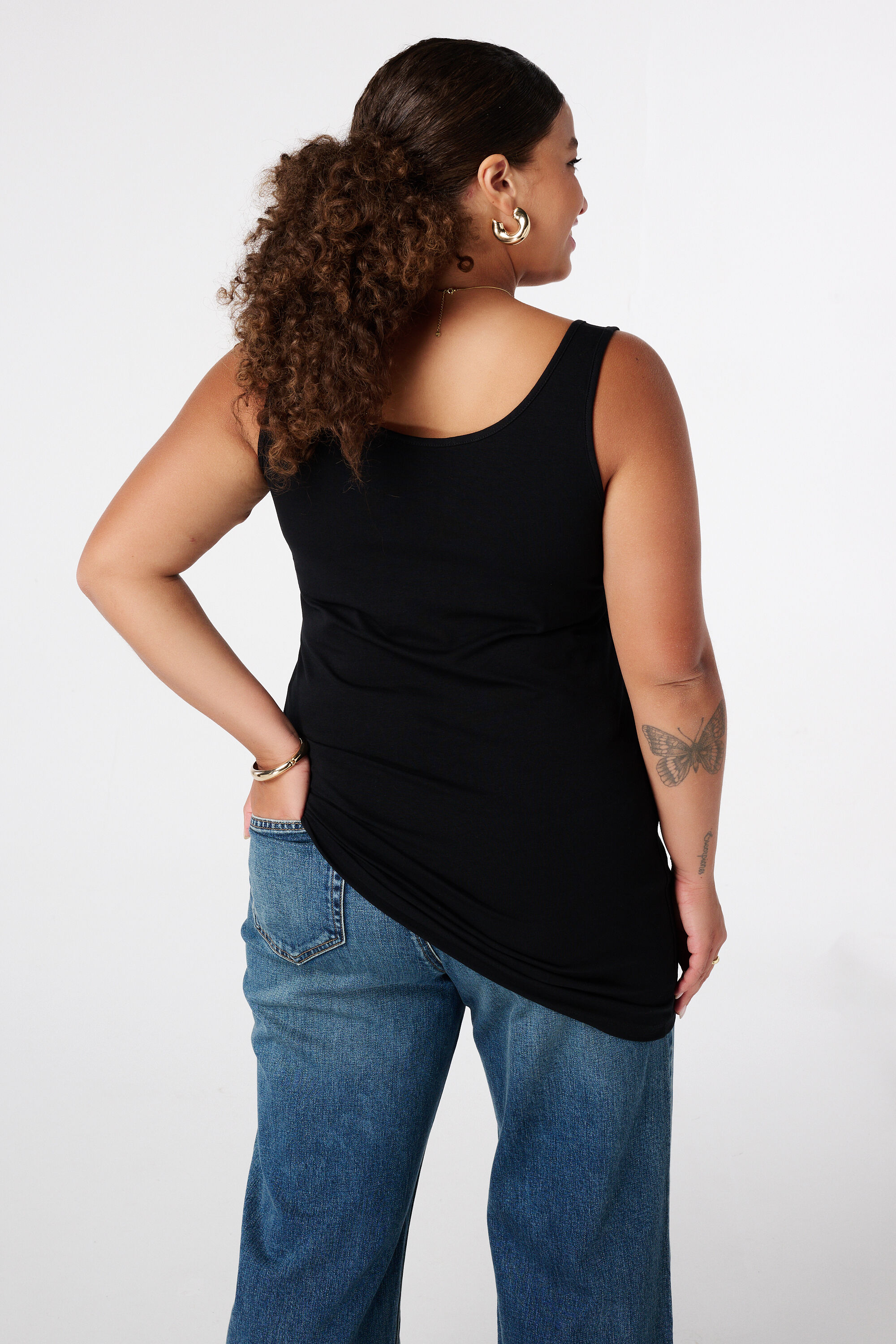 Katoenen extra lange singlet image number 3