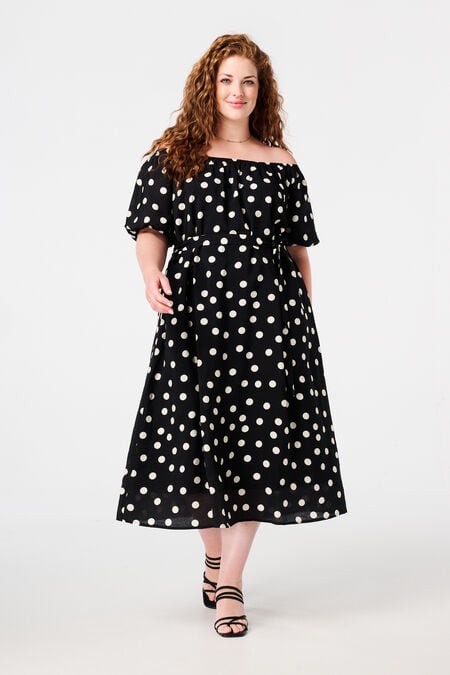 Midi jurk met stippen Midi jurk met stippen