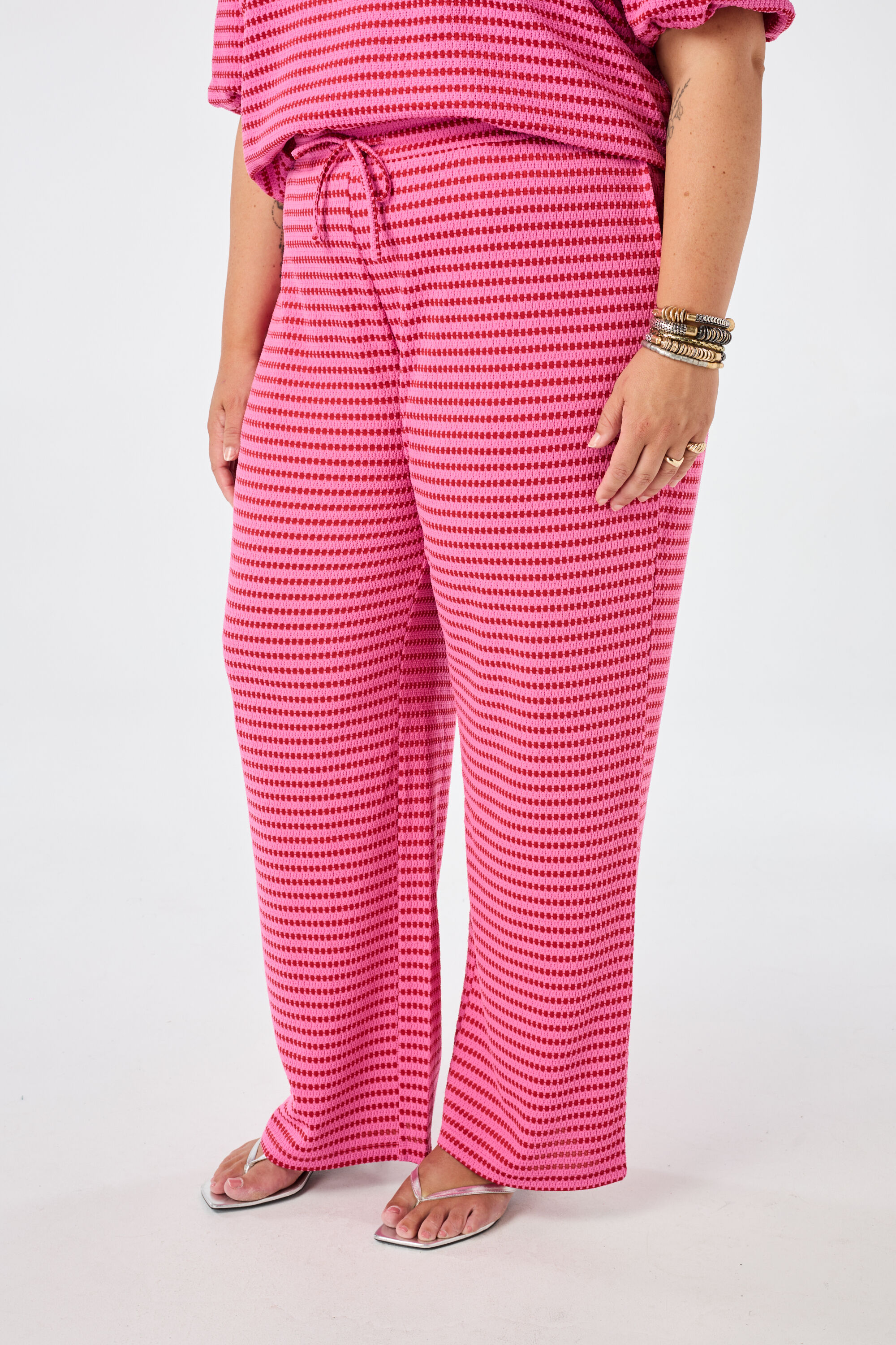 Pantalon large &agrave; taille &eacute;lastique image number 5