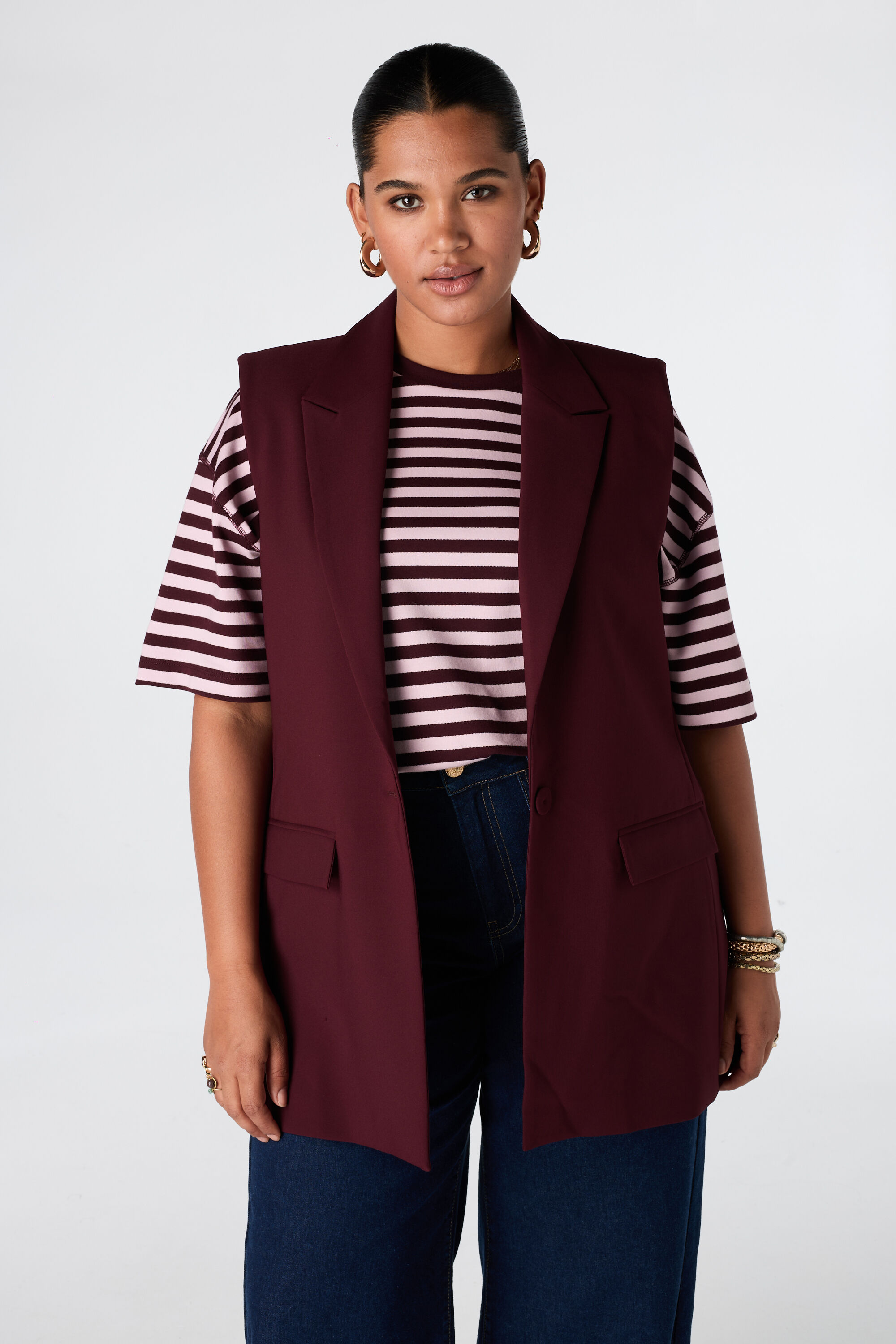 Lang gilet met knoopsluiting image number 0