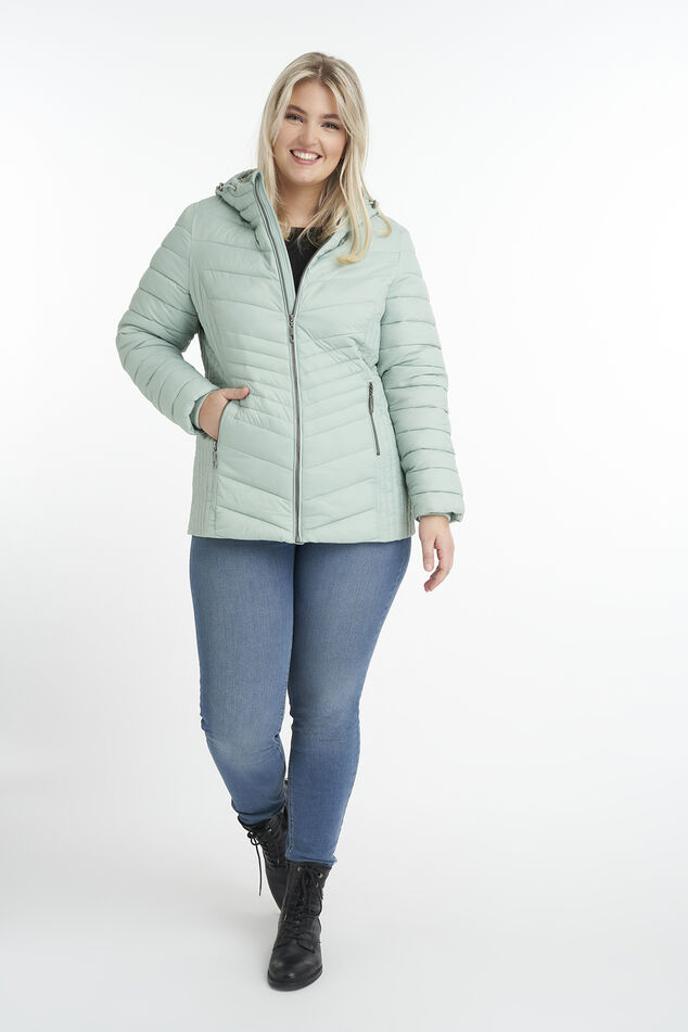 Gewatteerde jas met capuchon image number 5