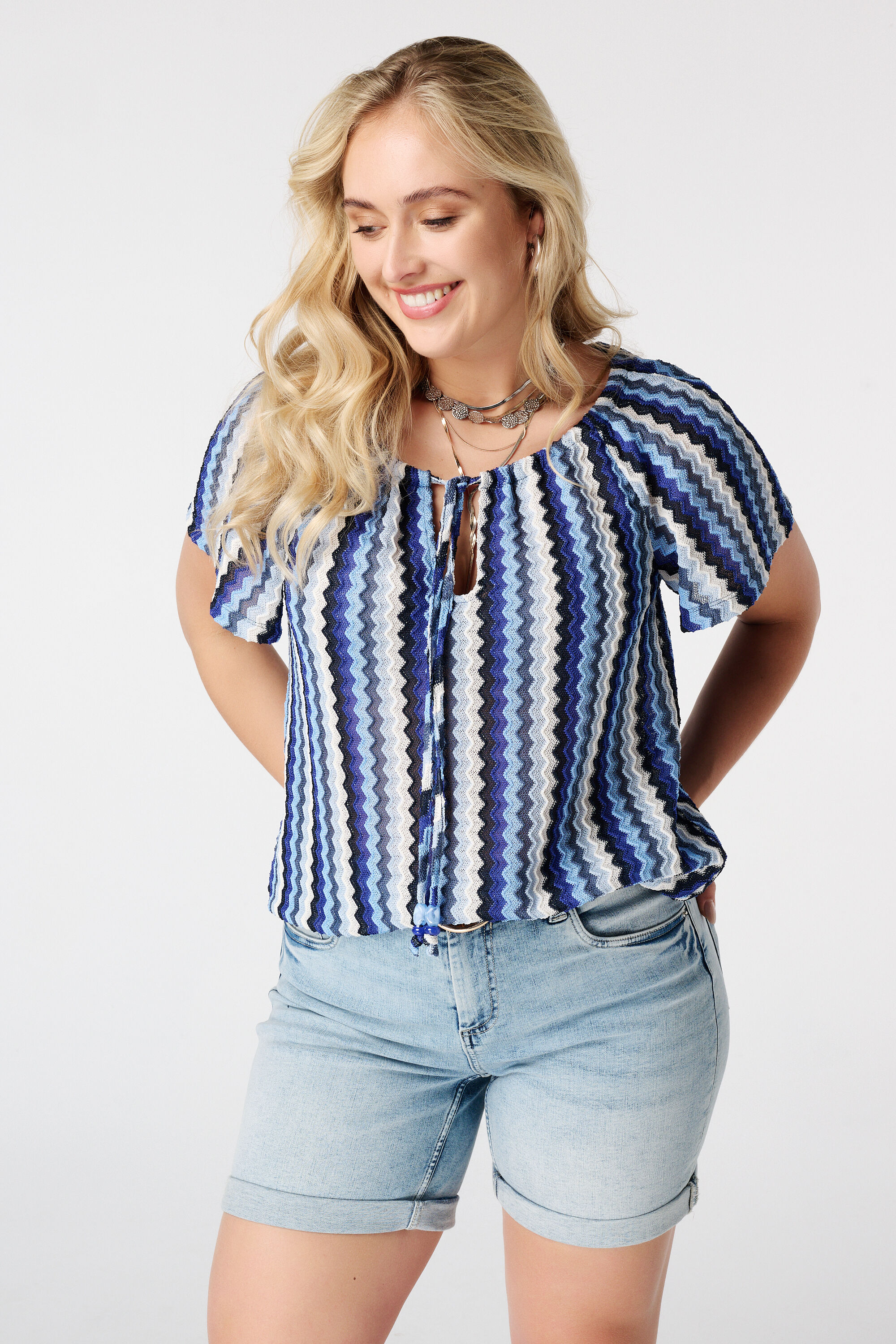 Top met zigzag print