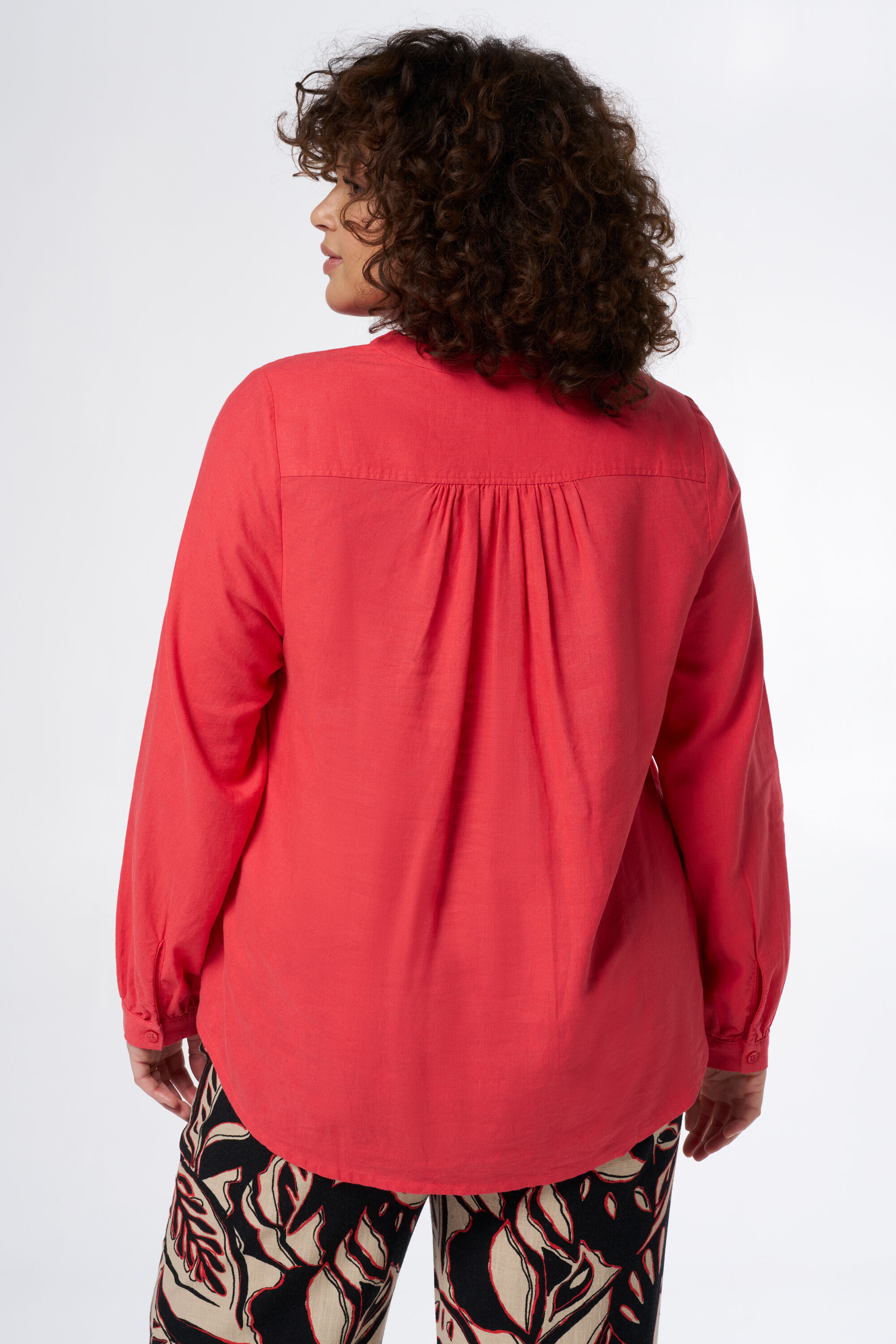 Linnen blouse met v-hals image number 3
