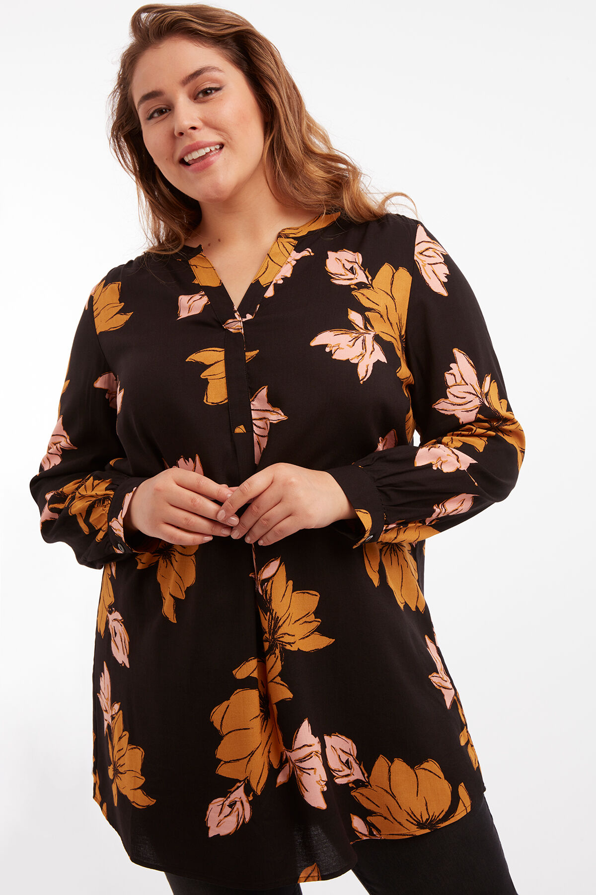 Tuniekblouse met bloemenprint image number 4