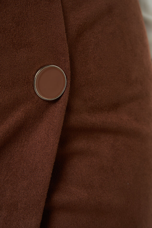 Imitatiesuède rok met overslagdetail image number 5