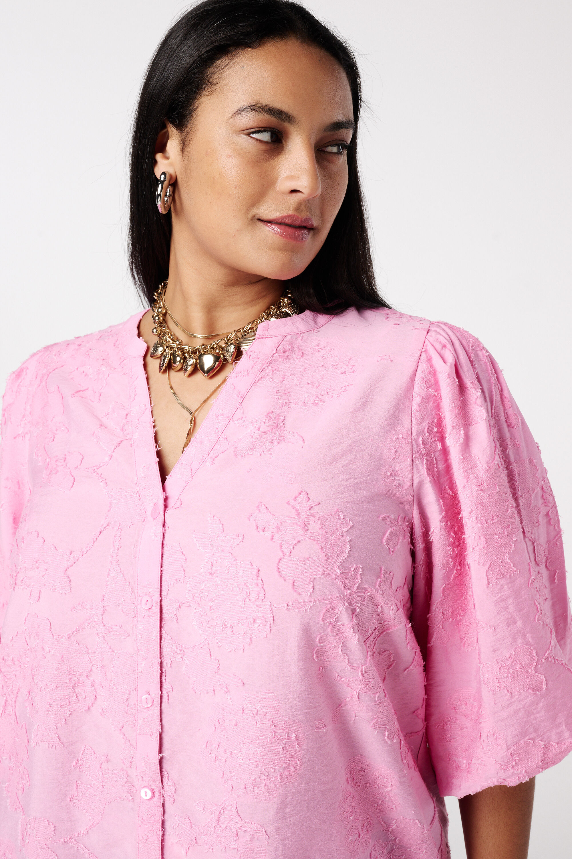 Broderie blouse met pofmouw image number 4