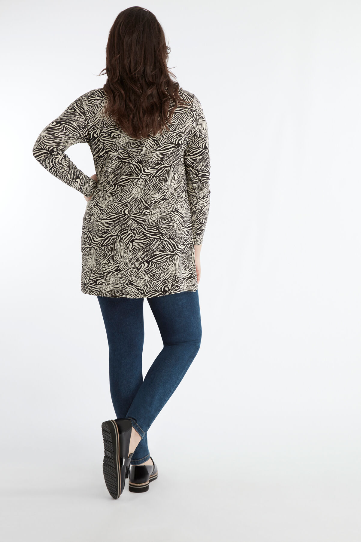 V-hals top met zebra print image number 4