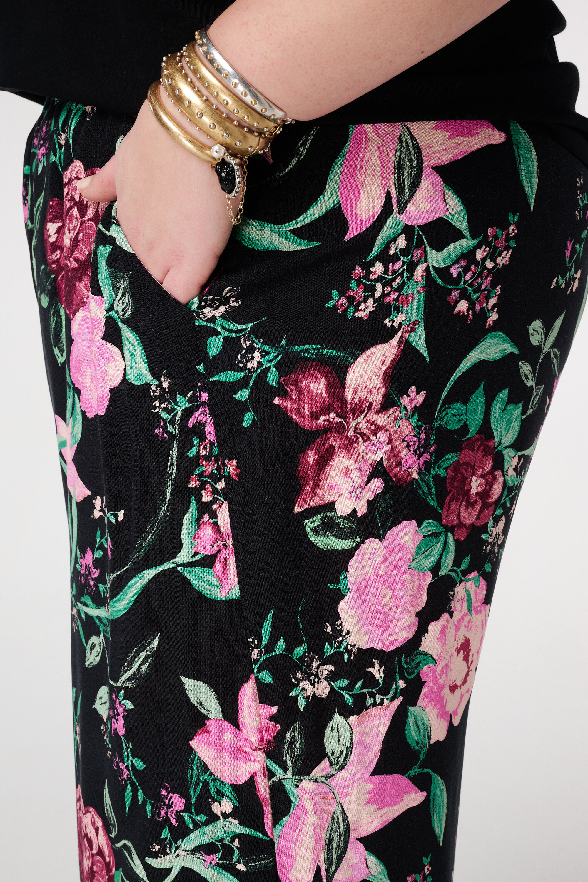 Wide leg broek met print image number 4