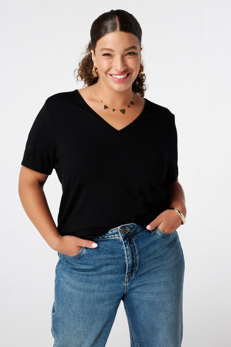 T-shirt met V-hals T-shirt met V-hals