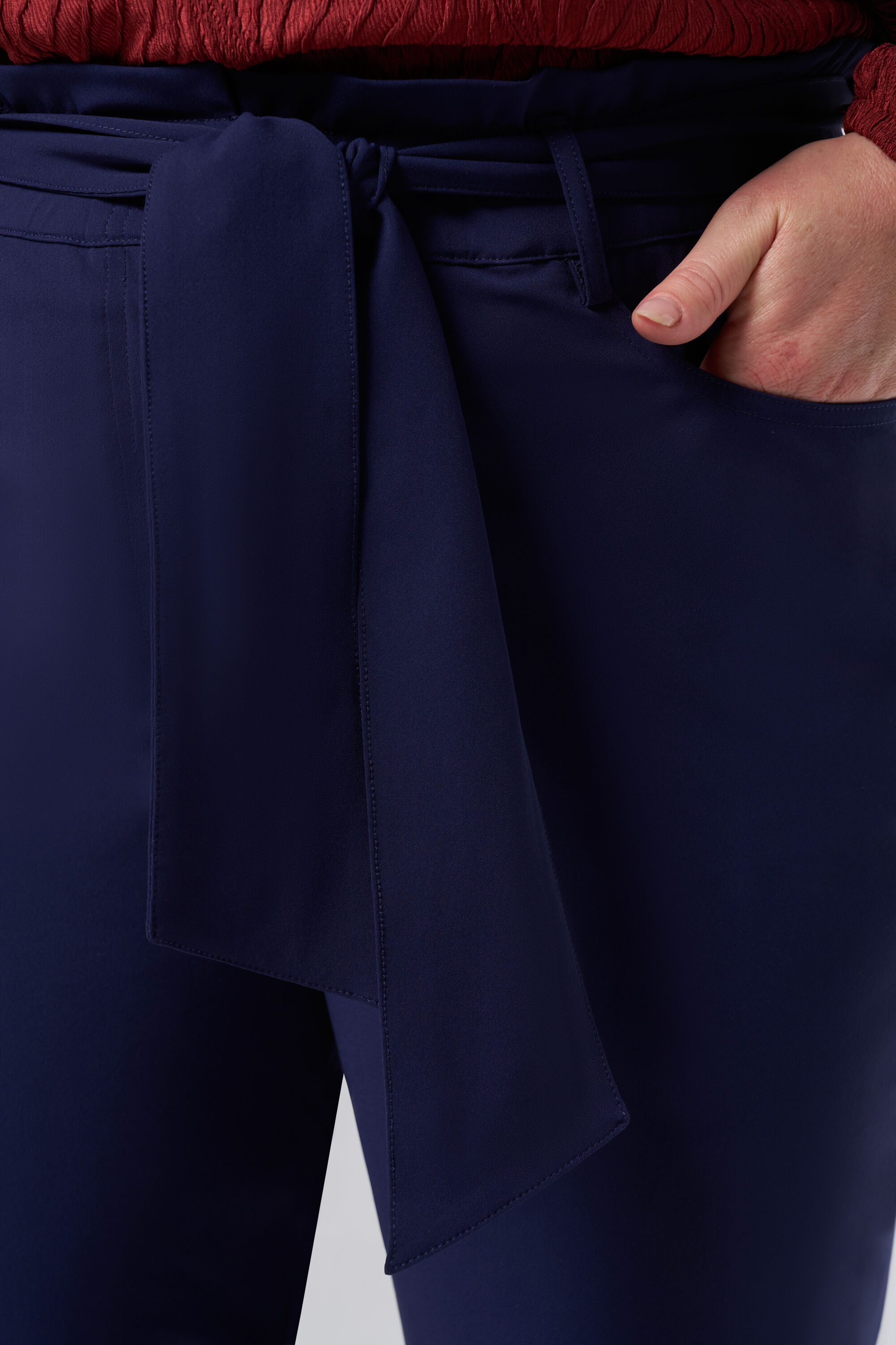 Paperbag broek met stretch image number 4