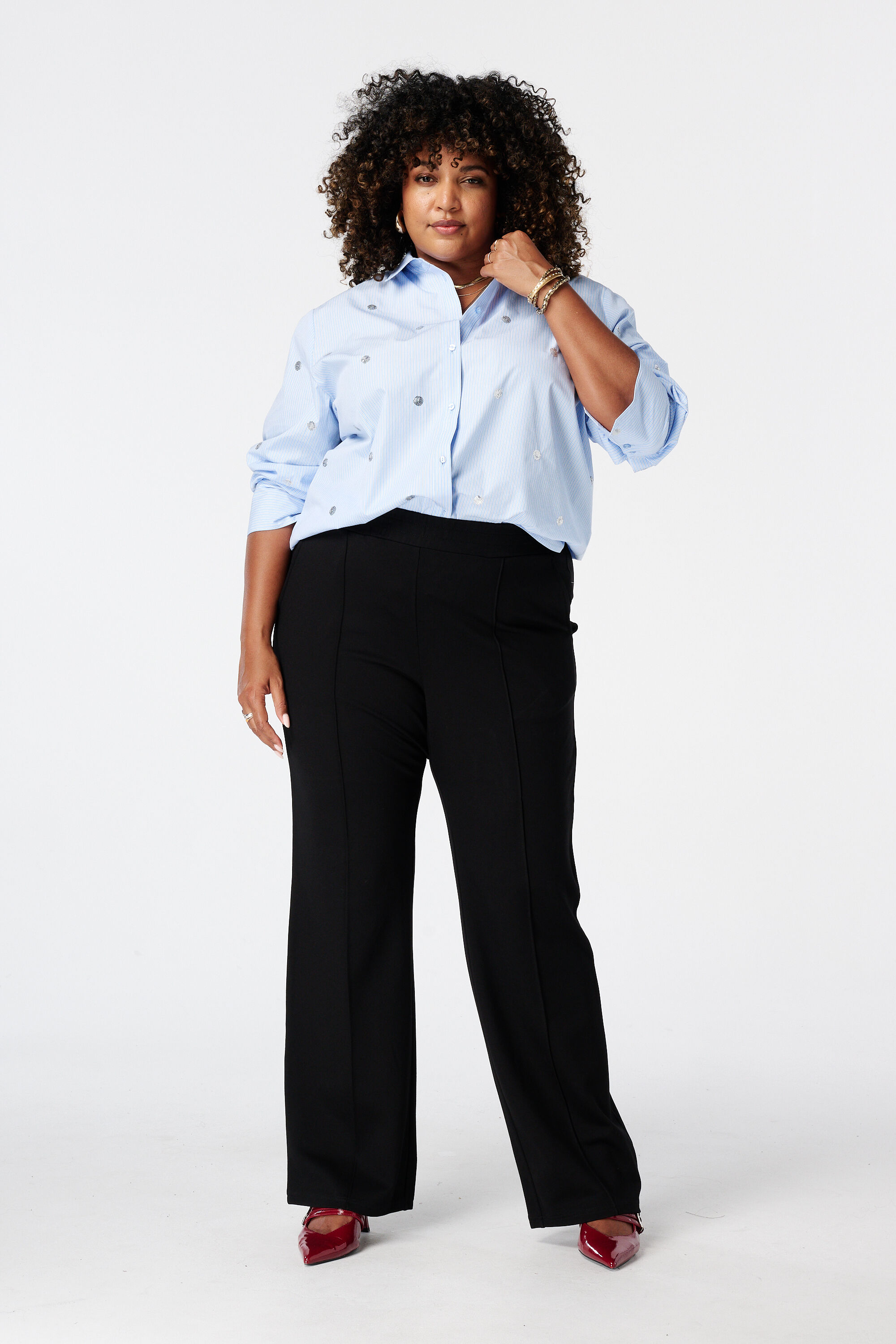 Wide leg pantalon met elastische taille