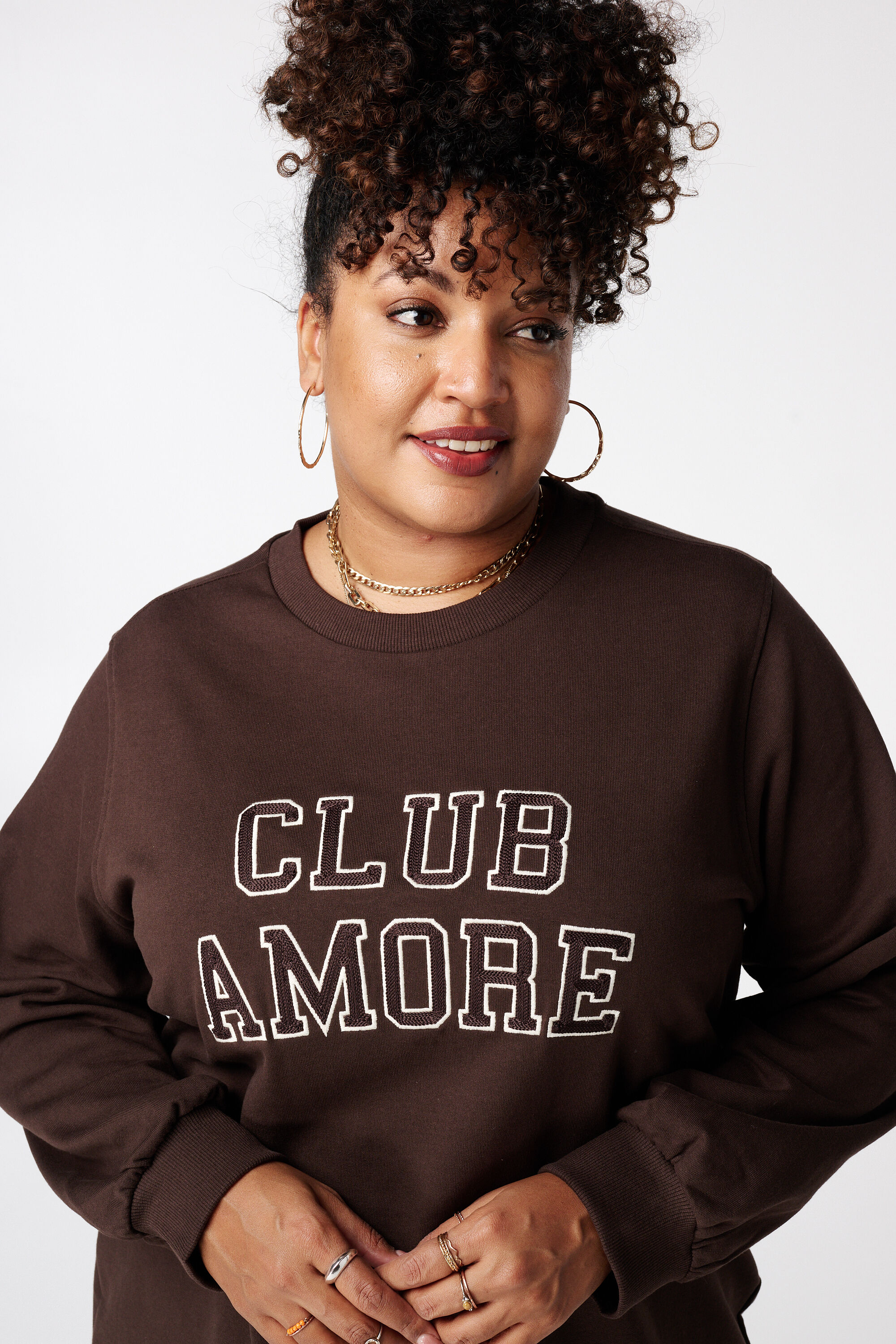 Sweater dress met tekst image number 4