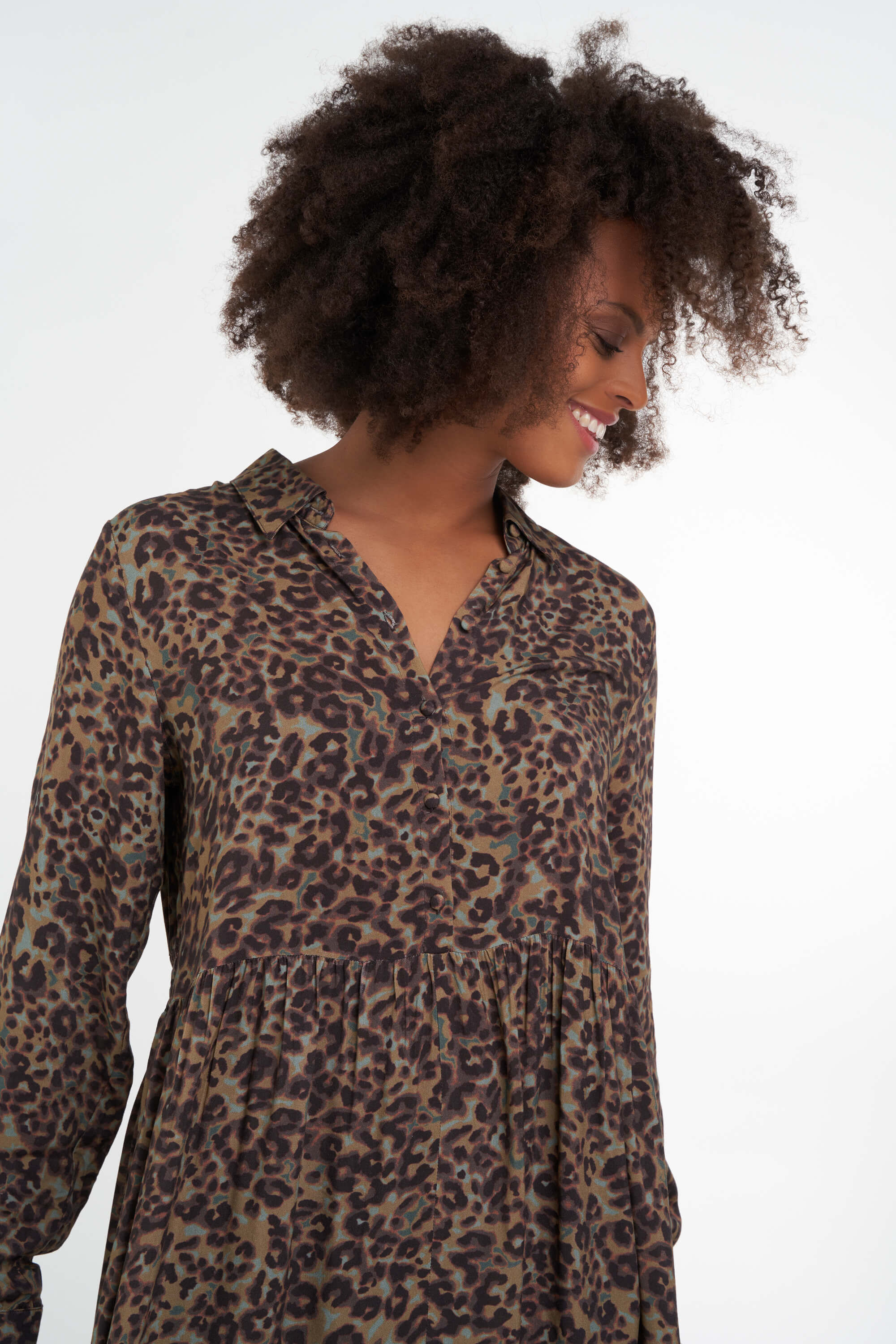 Lange blouse jurk met print image number 6