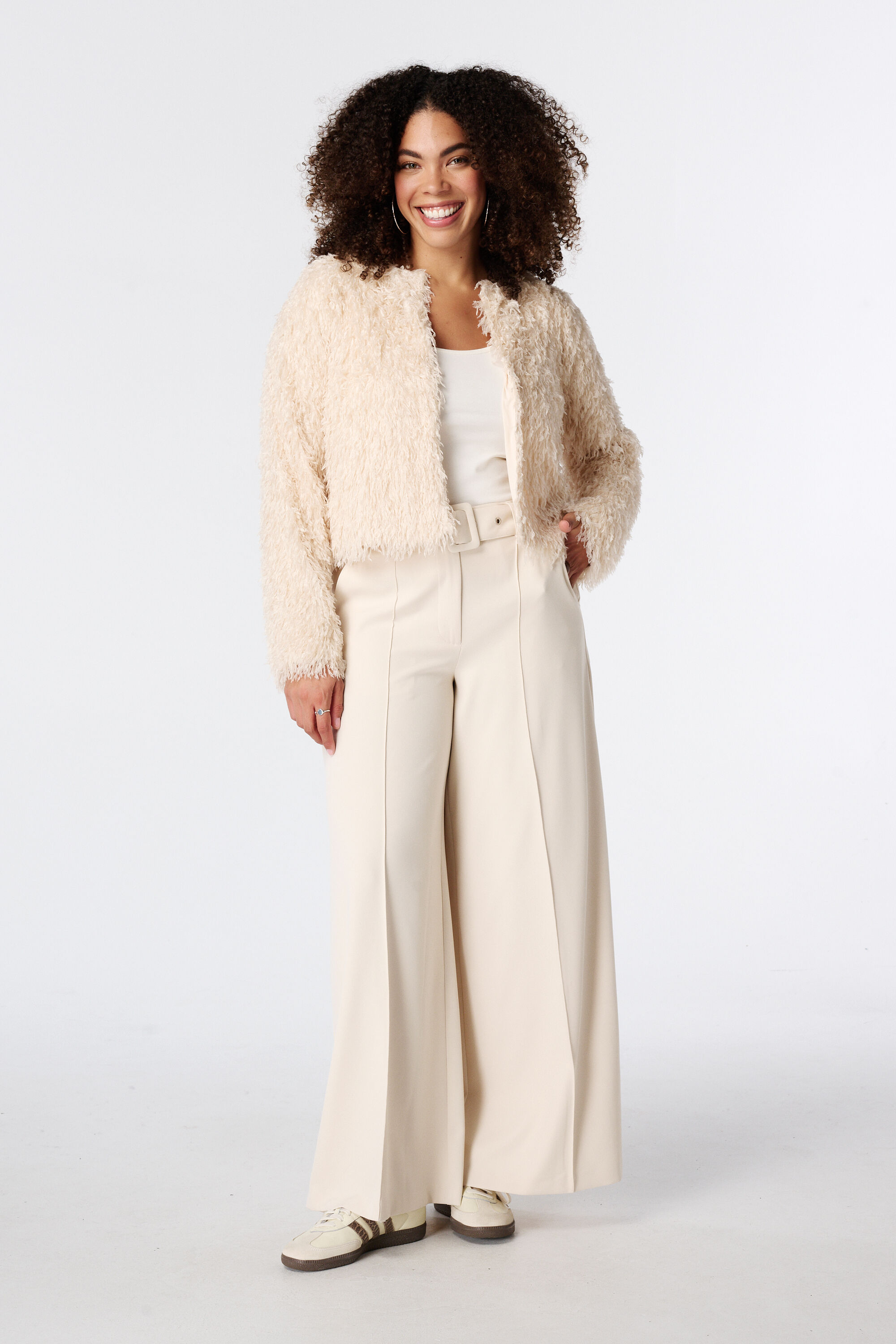 Wide leg pantalon met ceintuur image number 0