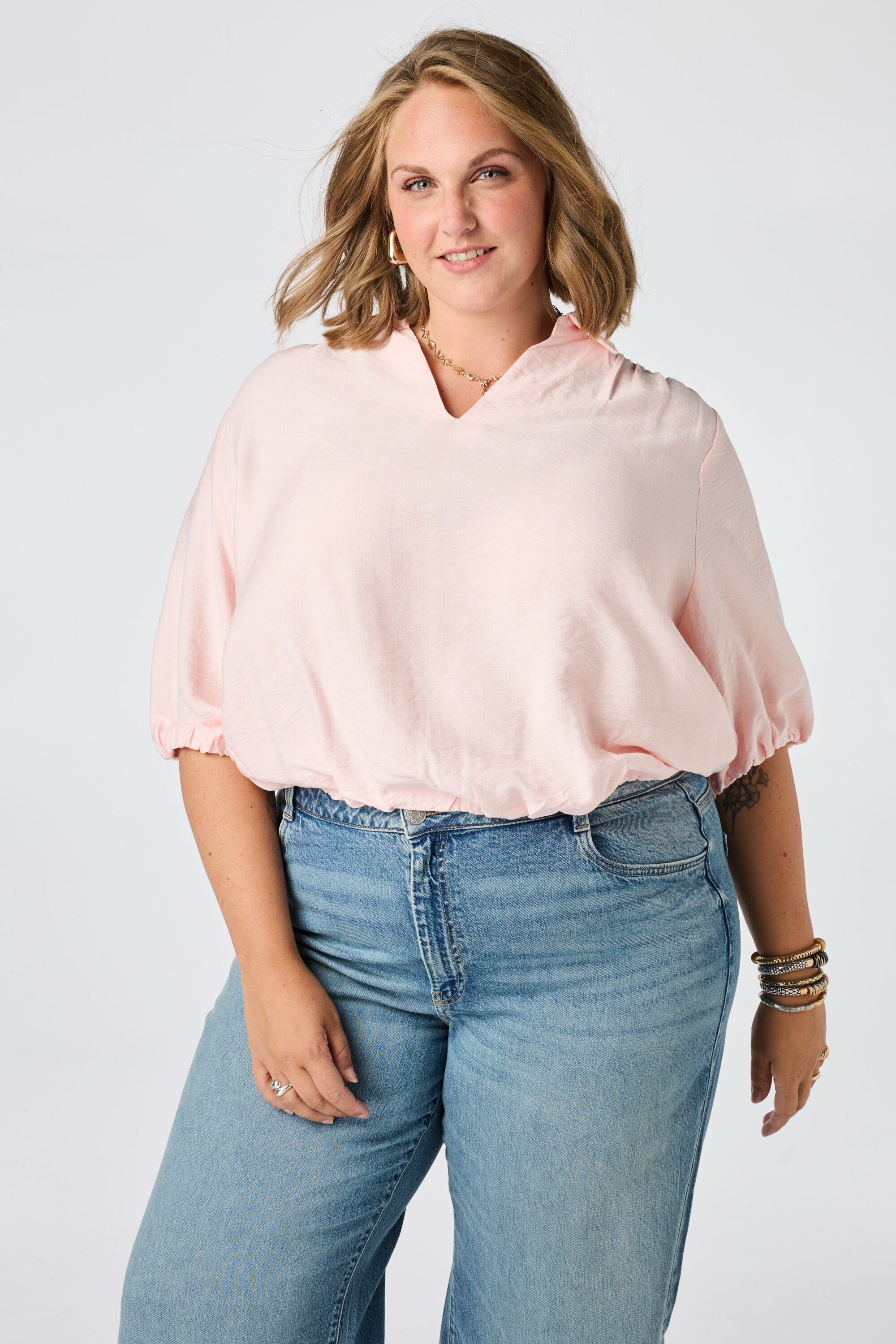 Blouse met pofmouwen image number 0