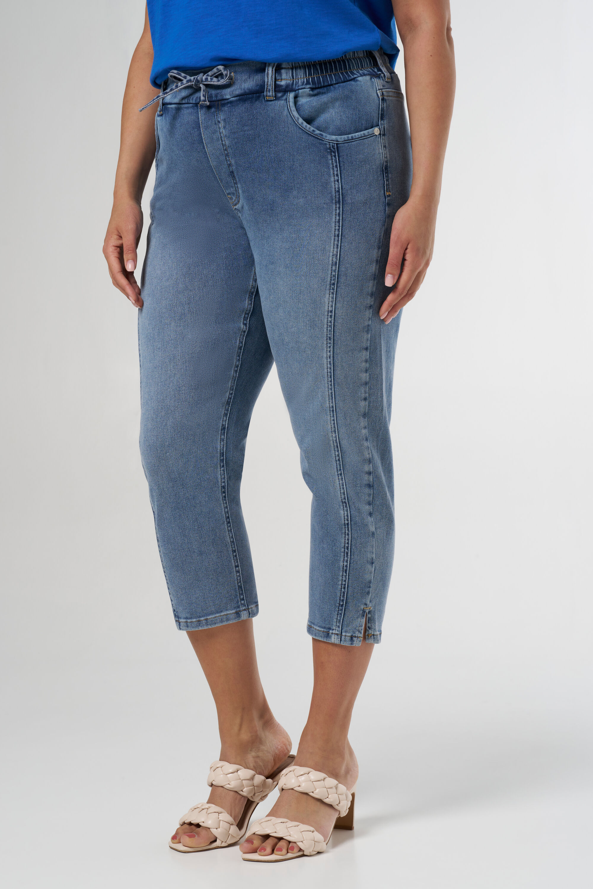 Pantalon longueur cheville avec ceinture &eacute;lastique confortable image number 5