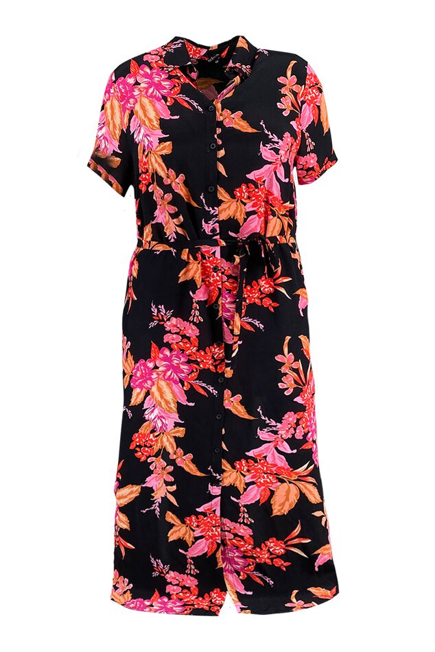 Lange jurk met strikceintuur image number 2