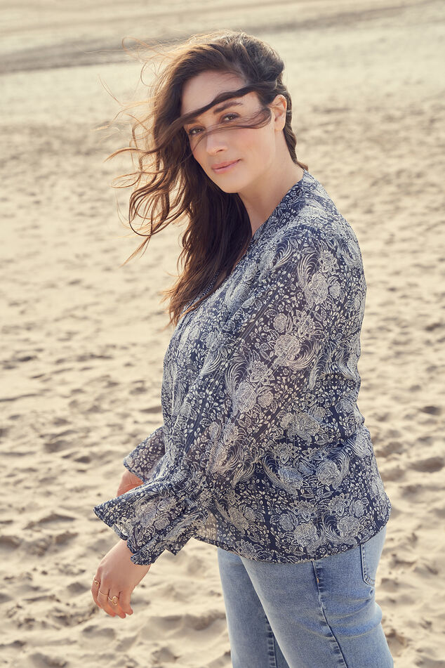 Chemisier avec des manches à volants image number 0