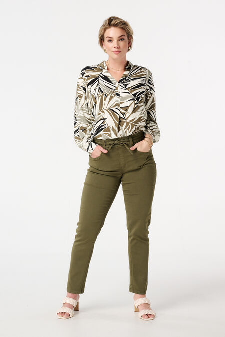 Straight leg jeans met elastische taille Straight leg jeans met elastische taille