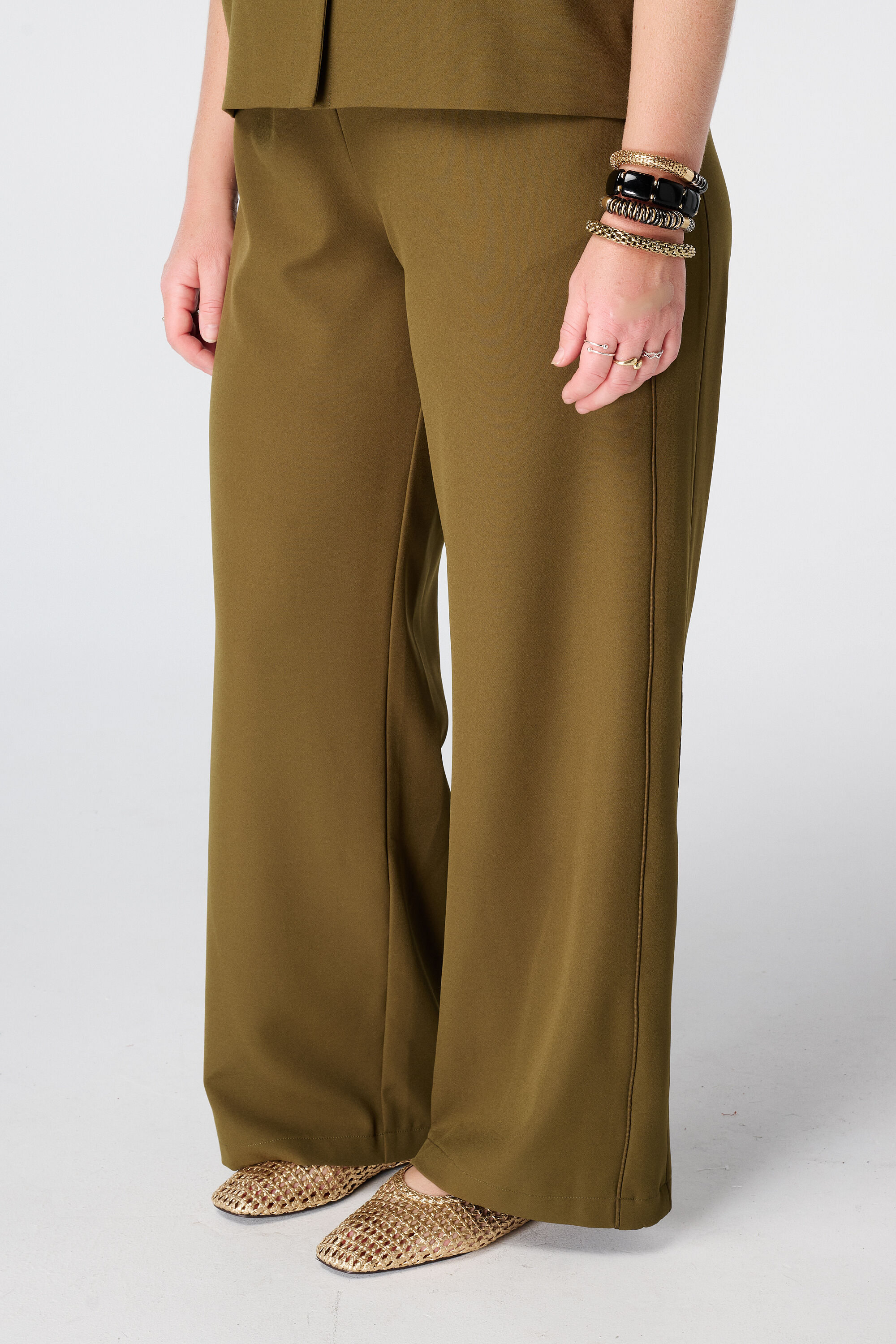 Wide-leg pantalon met zijstreep image number 5