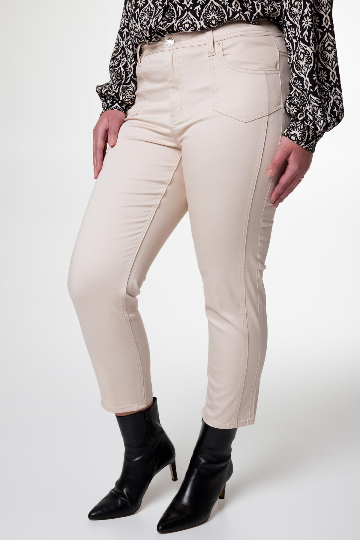 Cropped slim leg broek image number 5
